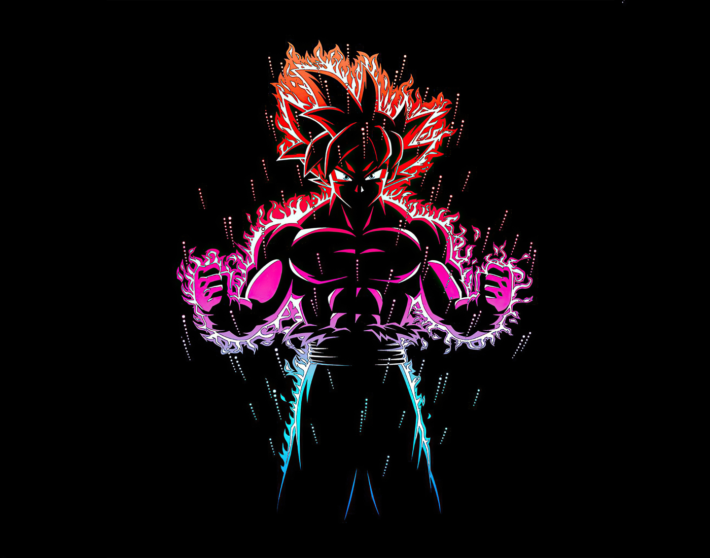 1400x1100 Dragon Ball Z Goku Ultra Instinct Fire 1400x1100 Resolution ...