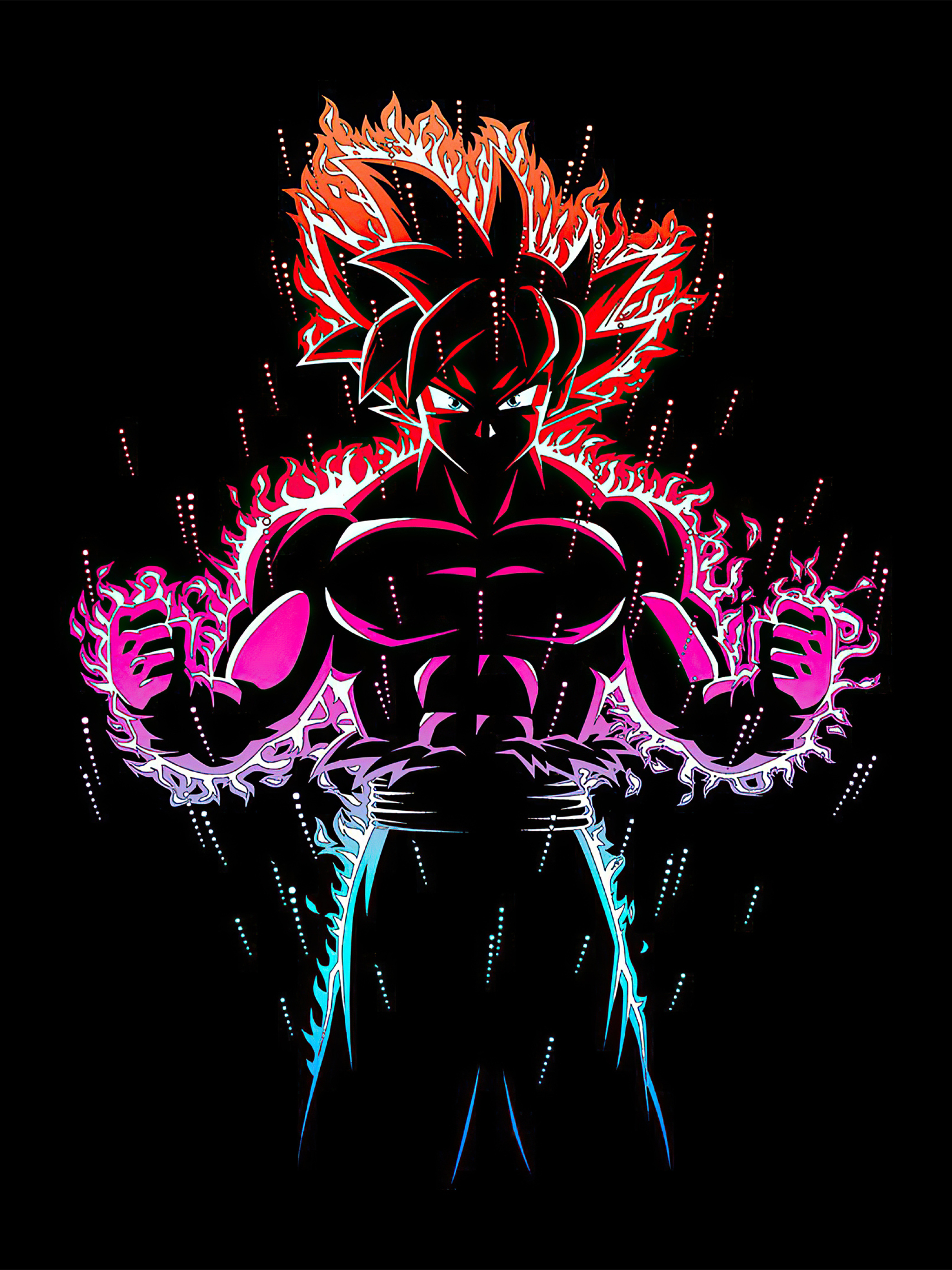 2048x2732 Dragon Ball Z Goku Ultra Instinct Fire 2048x2732 Resolution