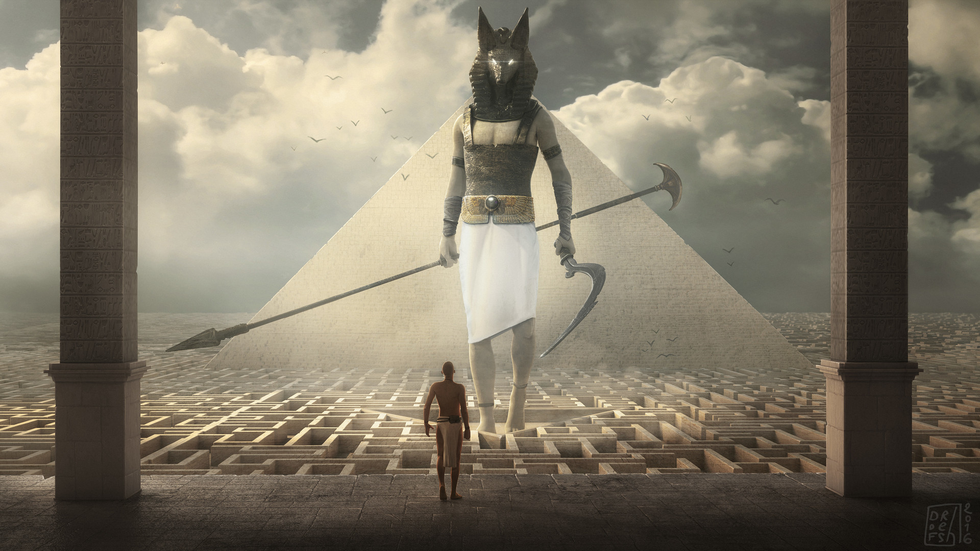 Egypt Warrior Illustration Anubis Pyramid Fantasy Art Wallpaper, HD Other  4K Wallpapers, Images, Photos and Background - Wallpapers Den