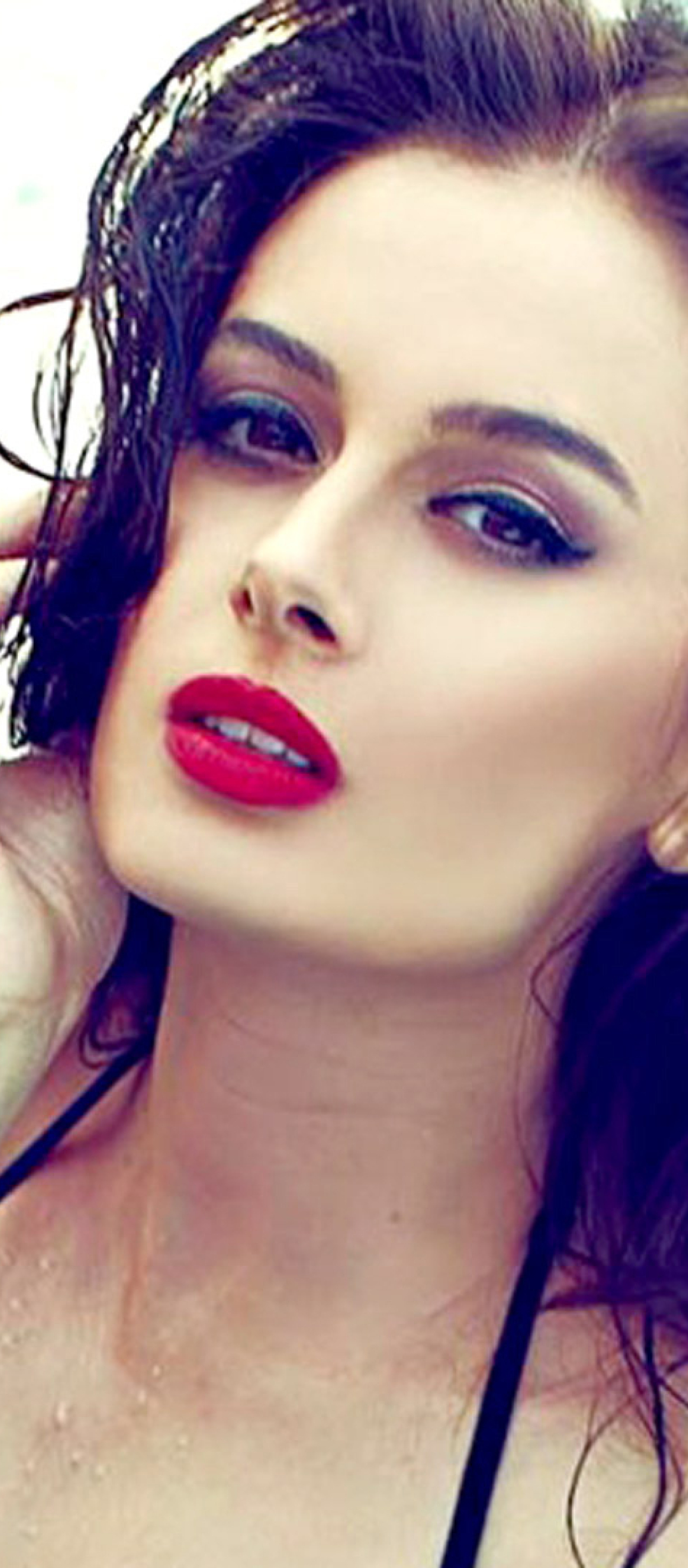 X Evelyn Sharma Sexy Red Lips Hd Wallpaper X Resolution Wallpaper Hd Indian