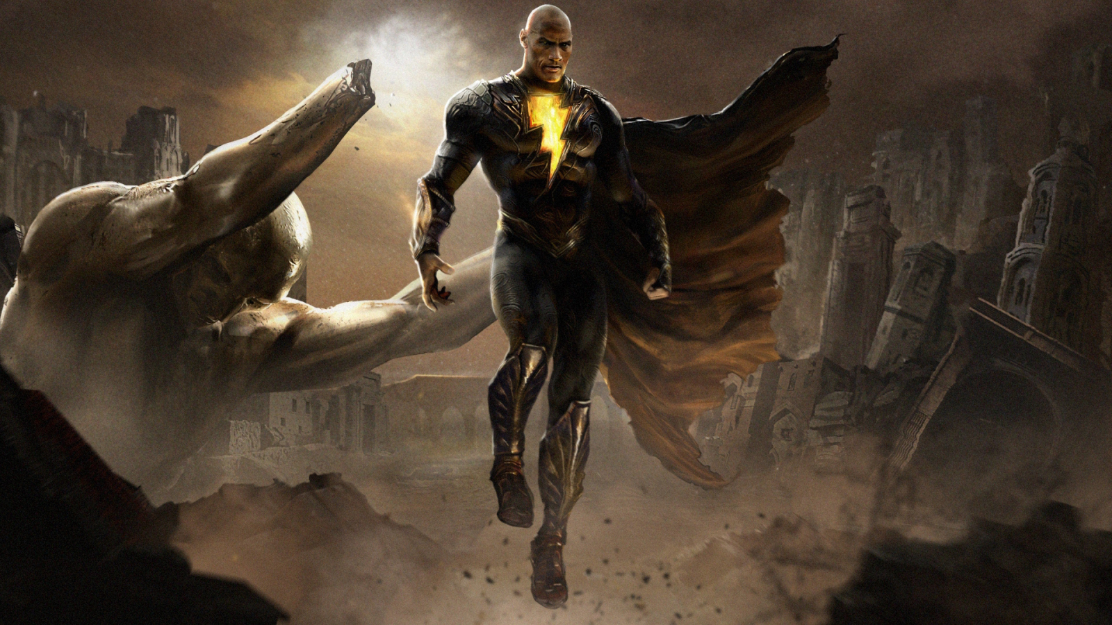 1600x900 Fan Poster of Dwayne Johnson as Black Adam 1600x900 Resolution