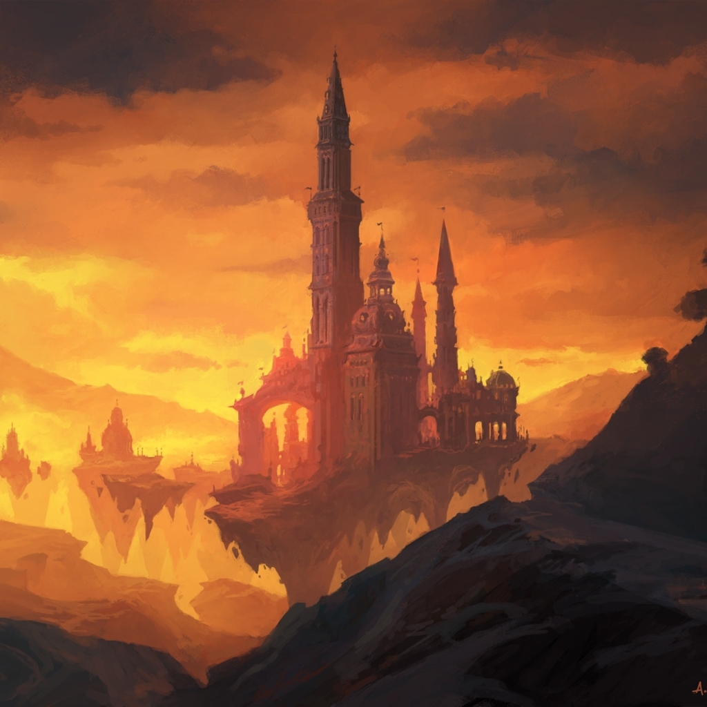 1024x1024 Resolution Fantasy Castle HD Floating Island 1024x1024 — free download