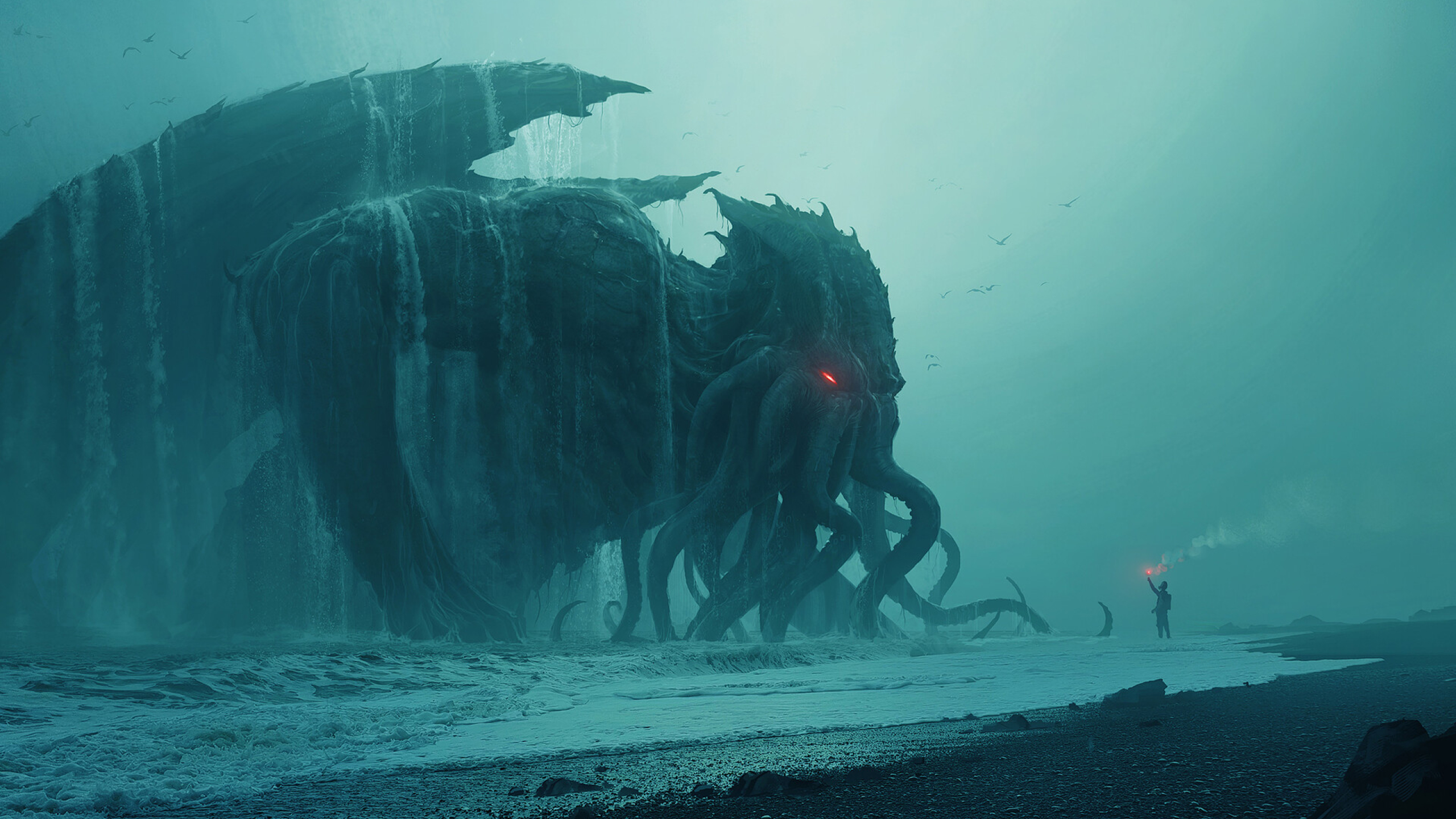 2560x1440 Fantasy Cthulhu Sea Monster 1440p Resolution Wallpaper Hd Fantasy 4k Wallpapers Images Photos And Background Wallpapers Den