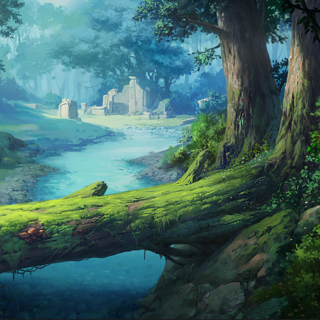 1080x1080 Fantasy Forest 4K Cool Digital 1080x1080 Resolution Wallpaper ...