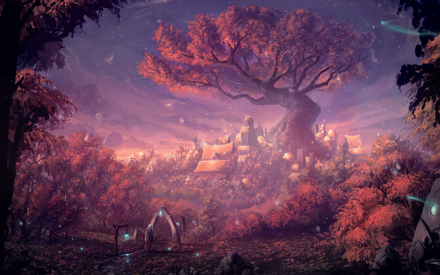 Fantasy Forest City Hd 4k Wallpaper