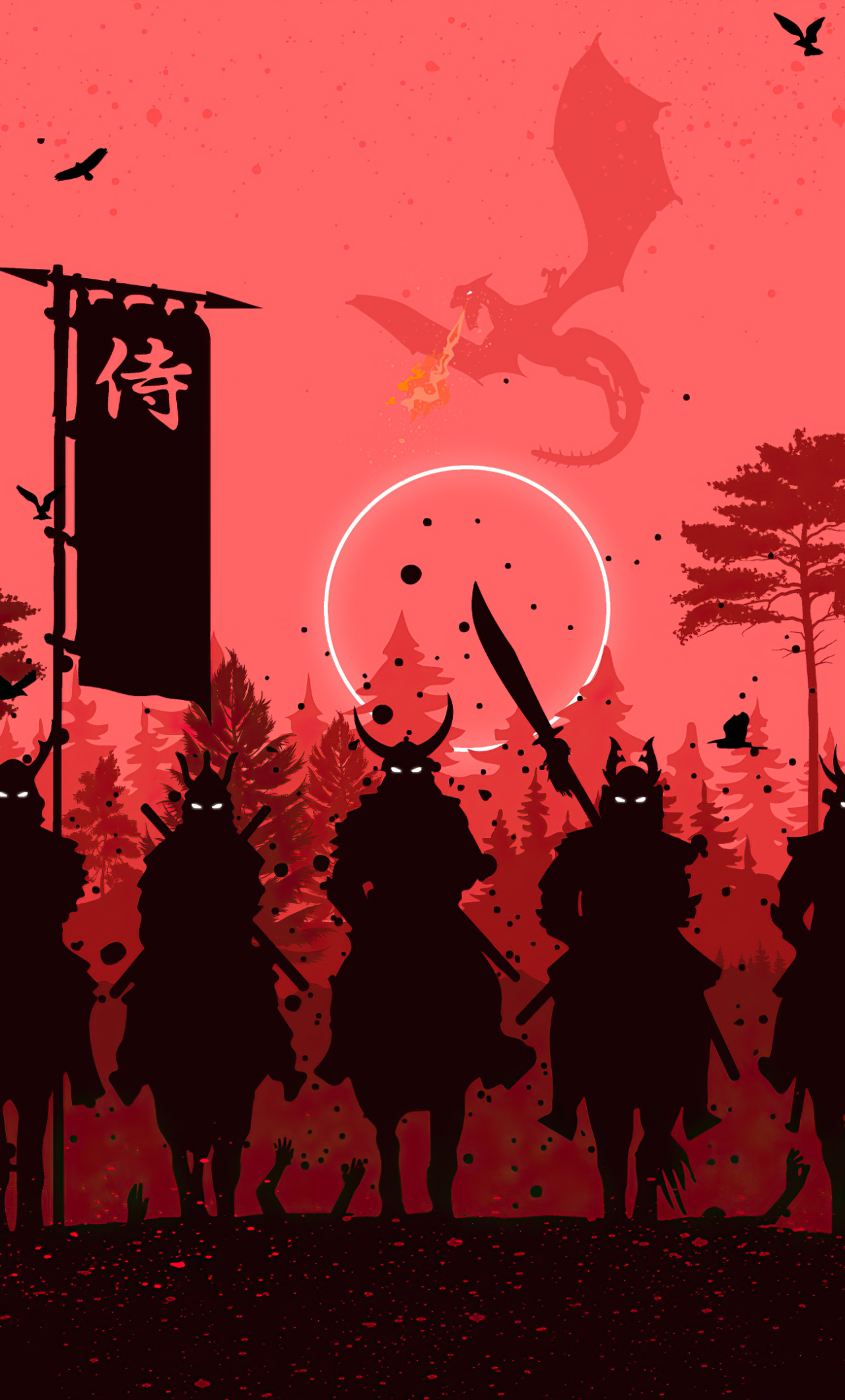 Samurai black moon katana iphone HD phone wallpaper  Peakpx