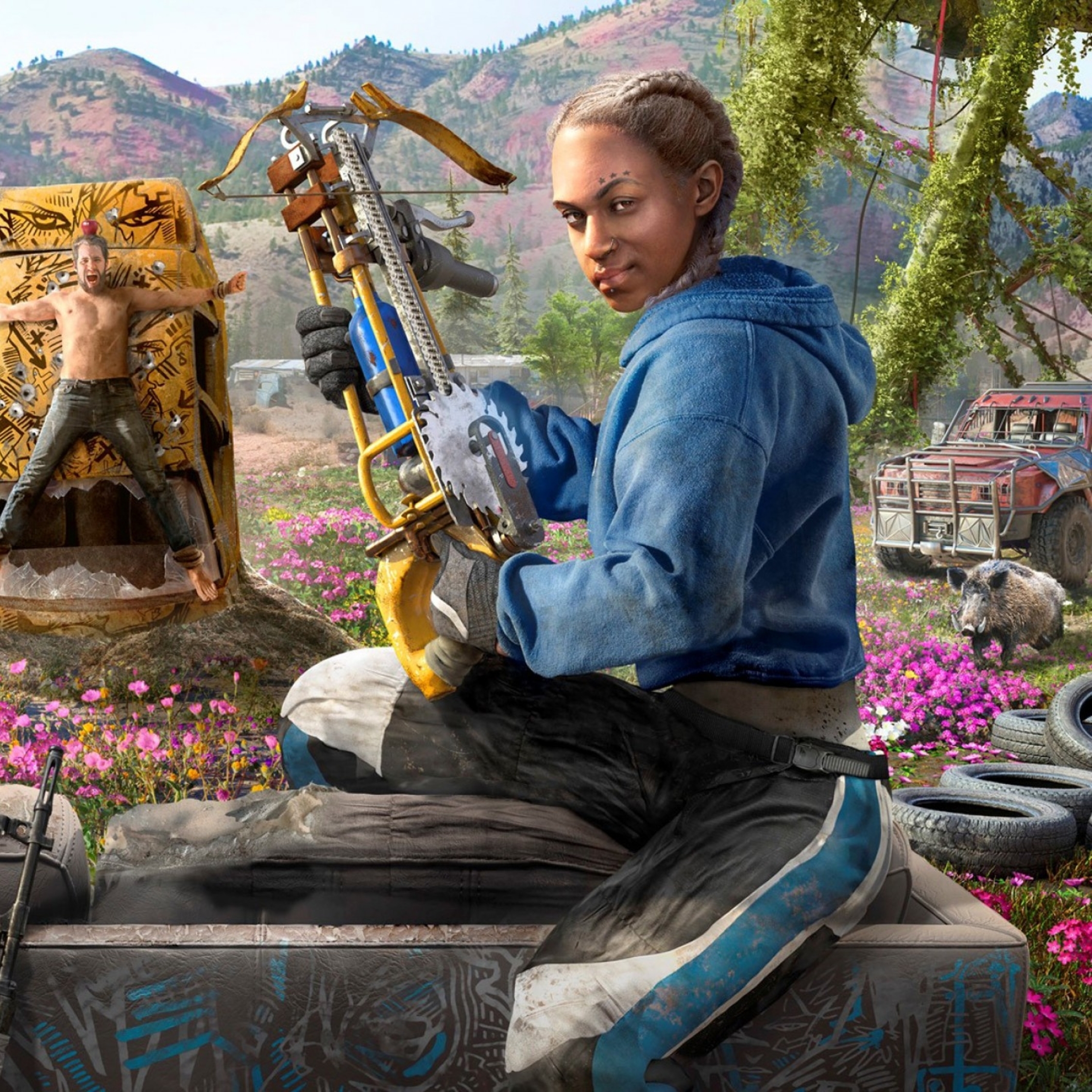 Фар край 7 дата выхода. Микки и Лу far Cry New Dawn. Far Cry New Dawn Лу. Фар край 6.