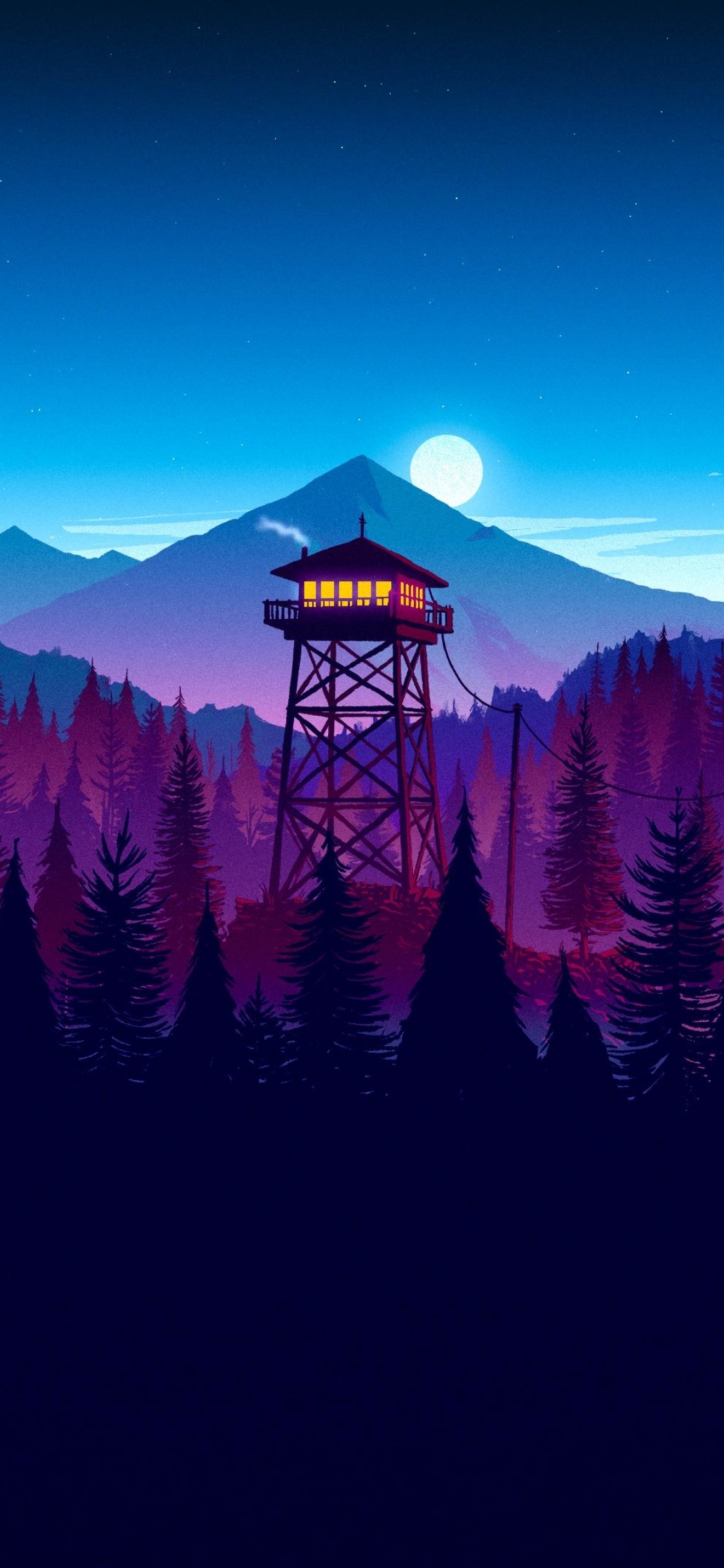 Featured image of post Firewatch Wallpaper Phone Silhouette of deer and trees painting