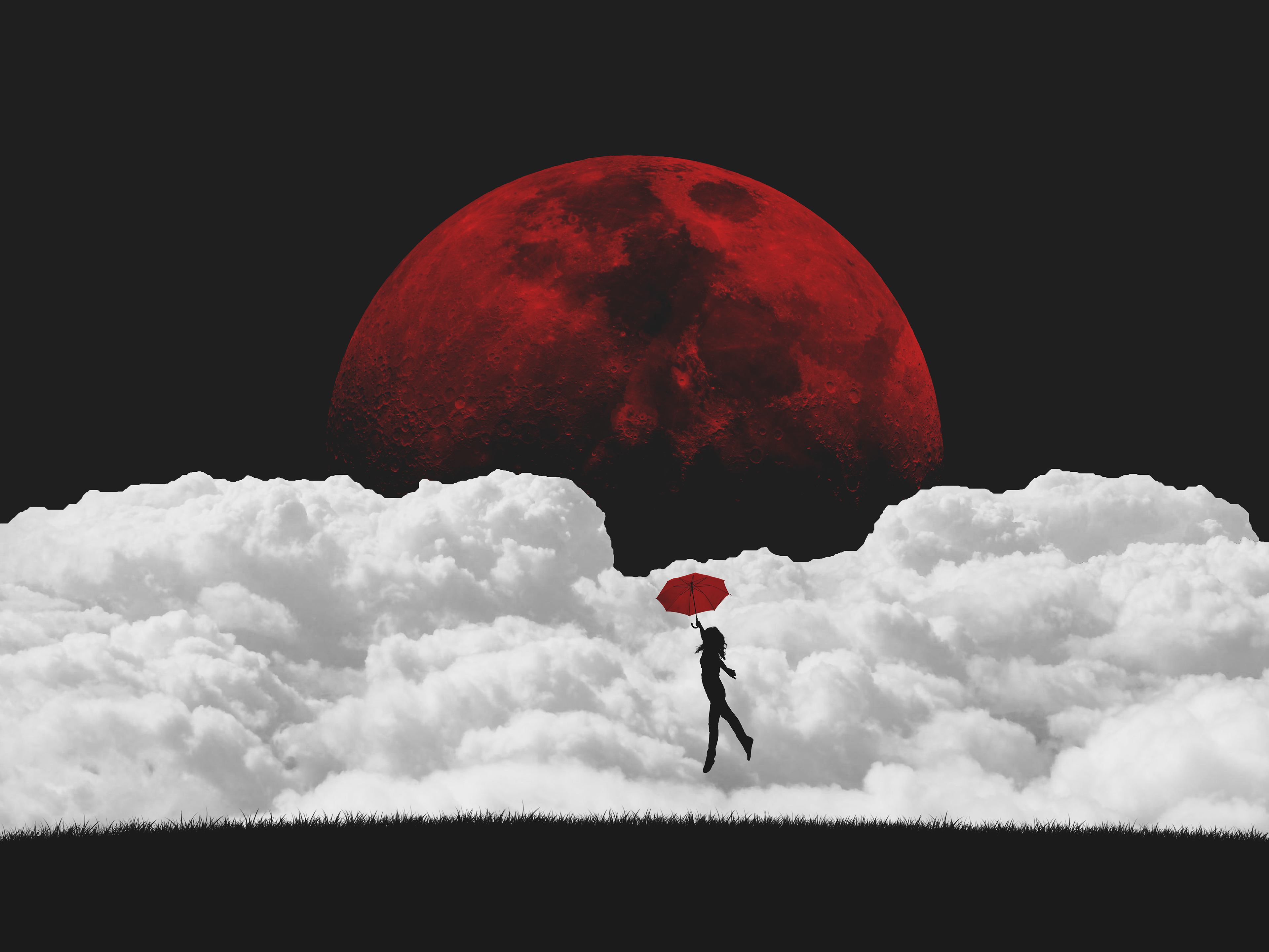 Flying To Red Moon Wallpaper, HD Artist 4K Wallpapers, Images, Photos and  Background - Wallpapers Den