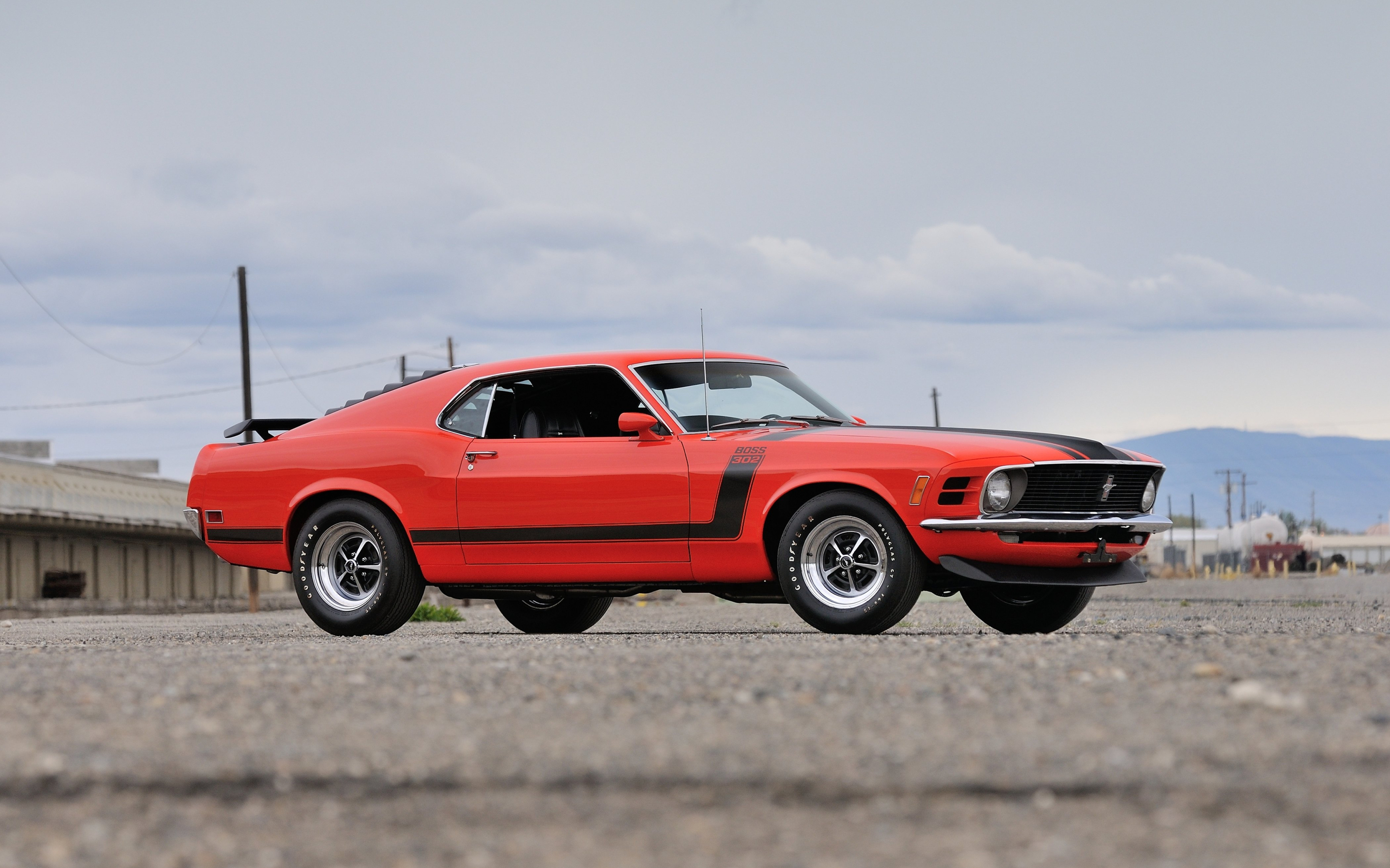 Ford Mustang Boss 302 Red Muscle Car, HD 4K Wallpaper