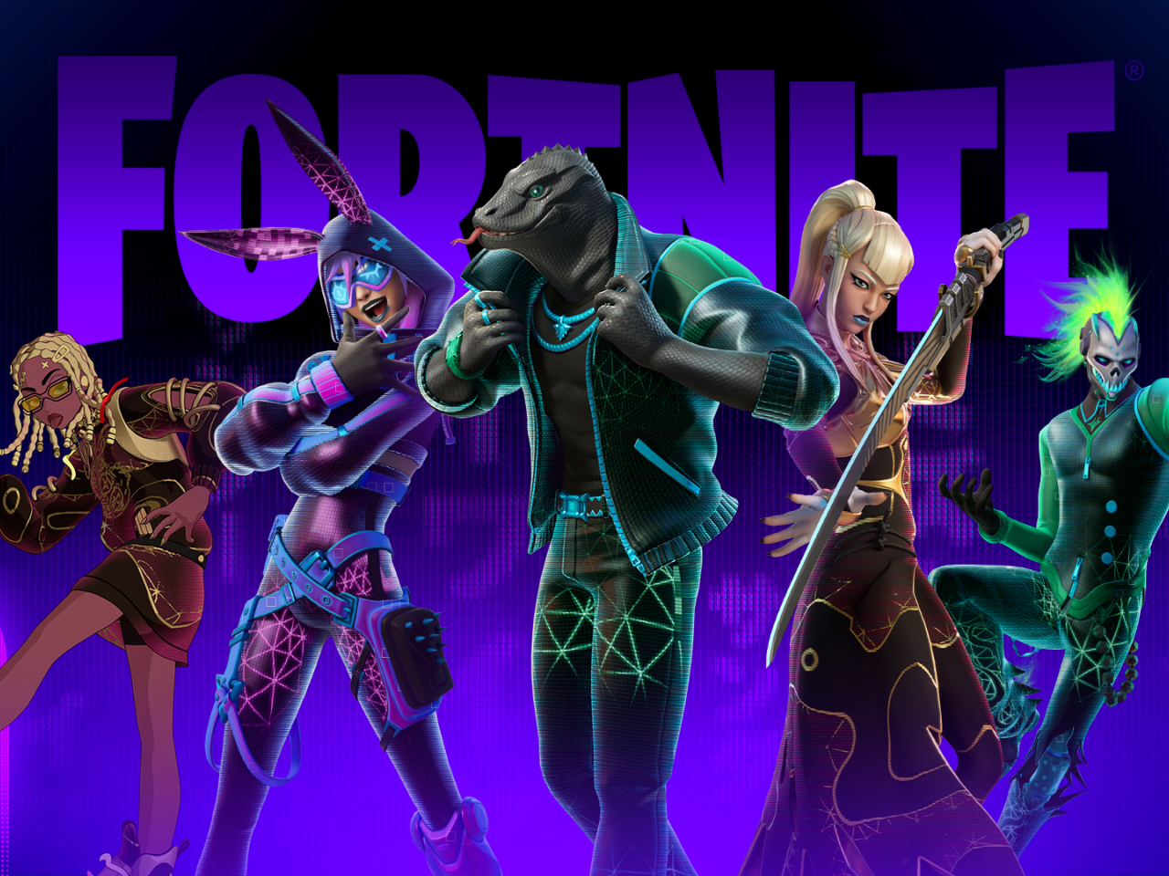 1280x960 Fortnite MEGA Future Neon Art 1280x960 Resolution Wallpaper