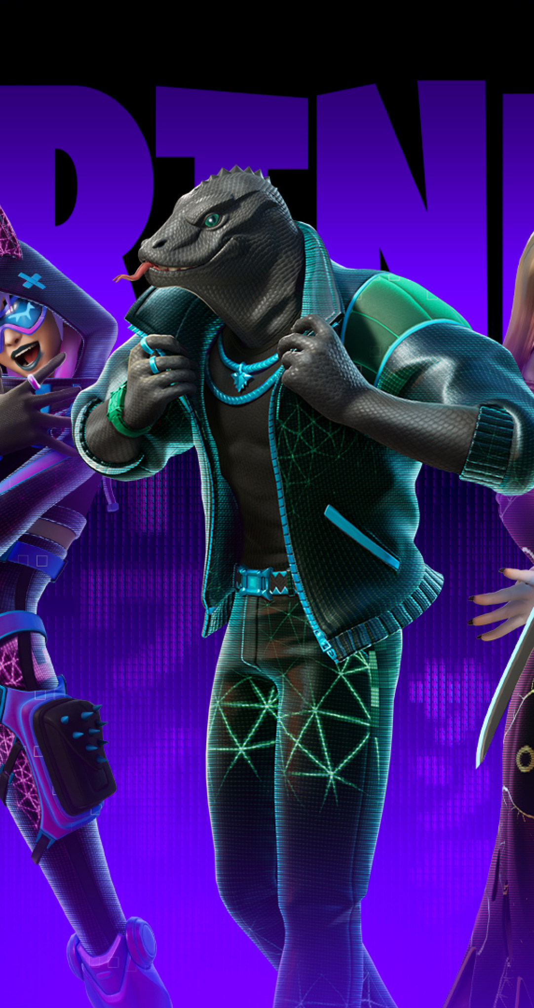 1082x2042 Fortnite MEGA Future Neon Art 1082x2042 Resolution Wallpaper