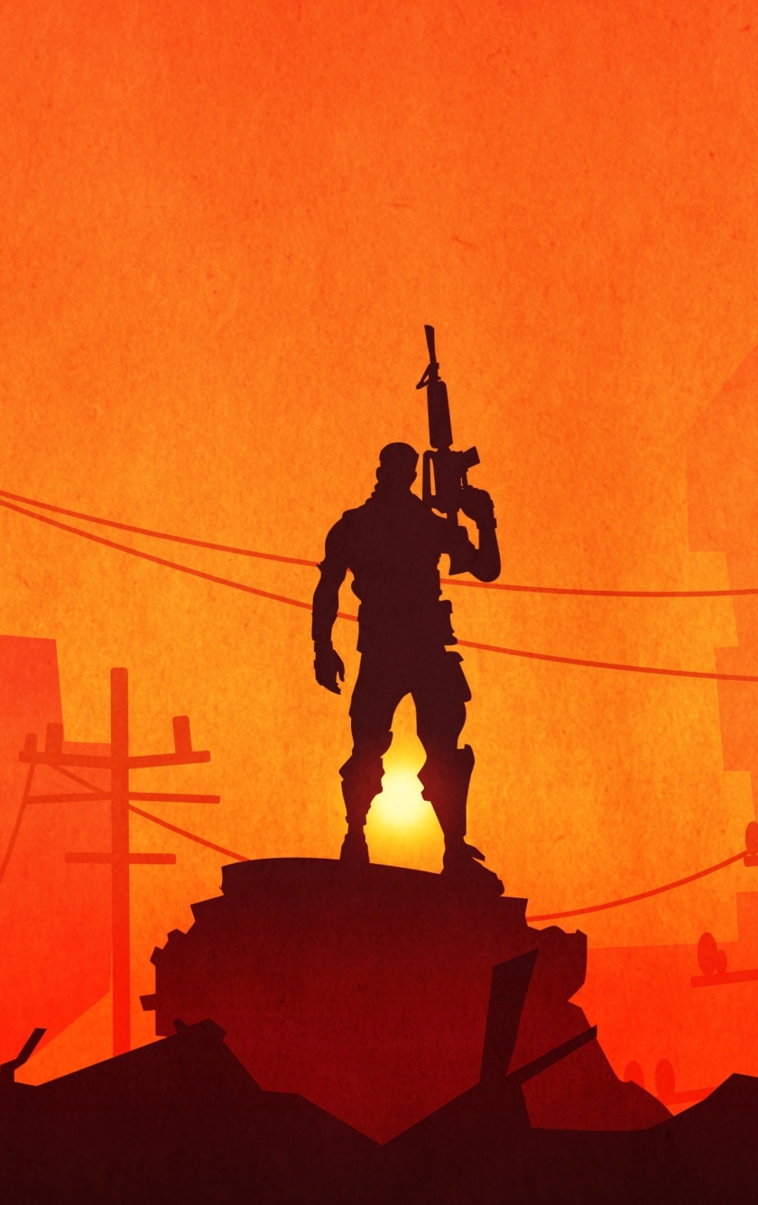 Fortnite Warrior Silhouette In Sunset, HD 4K Wallpaper