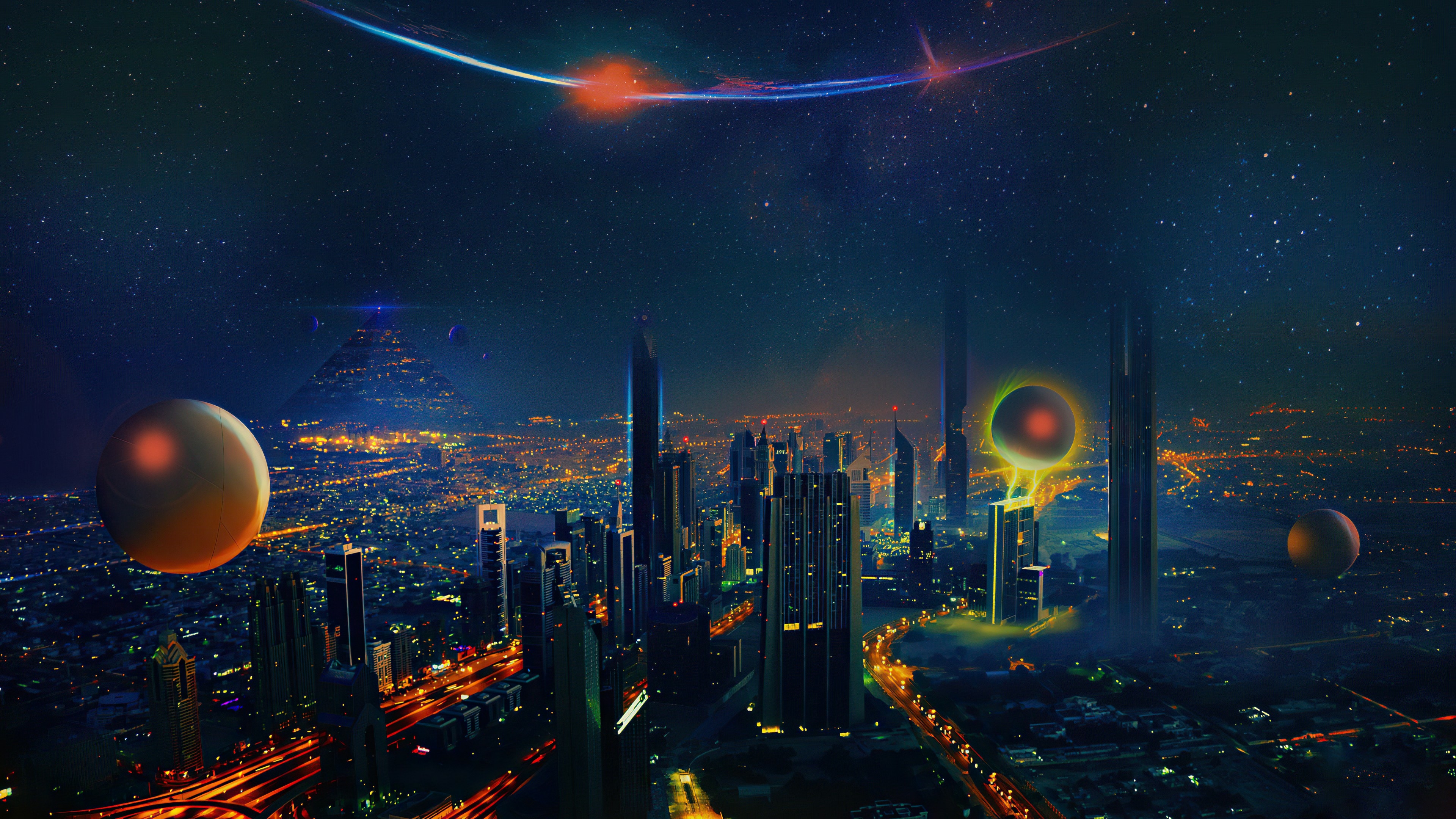 Futuristic City 4k Fantasy Art Wallpaper, HD Artist 4K Wallpapers, Images,  Photos and Background - Wallpapers Den