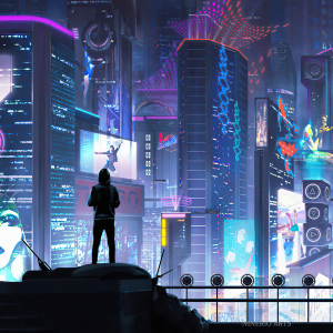 300x300 Resolution Futuristic City HD Alone 300x300 Resolution ...