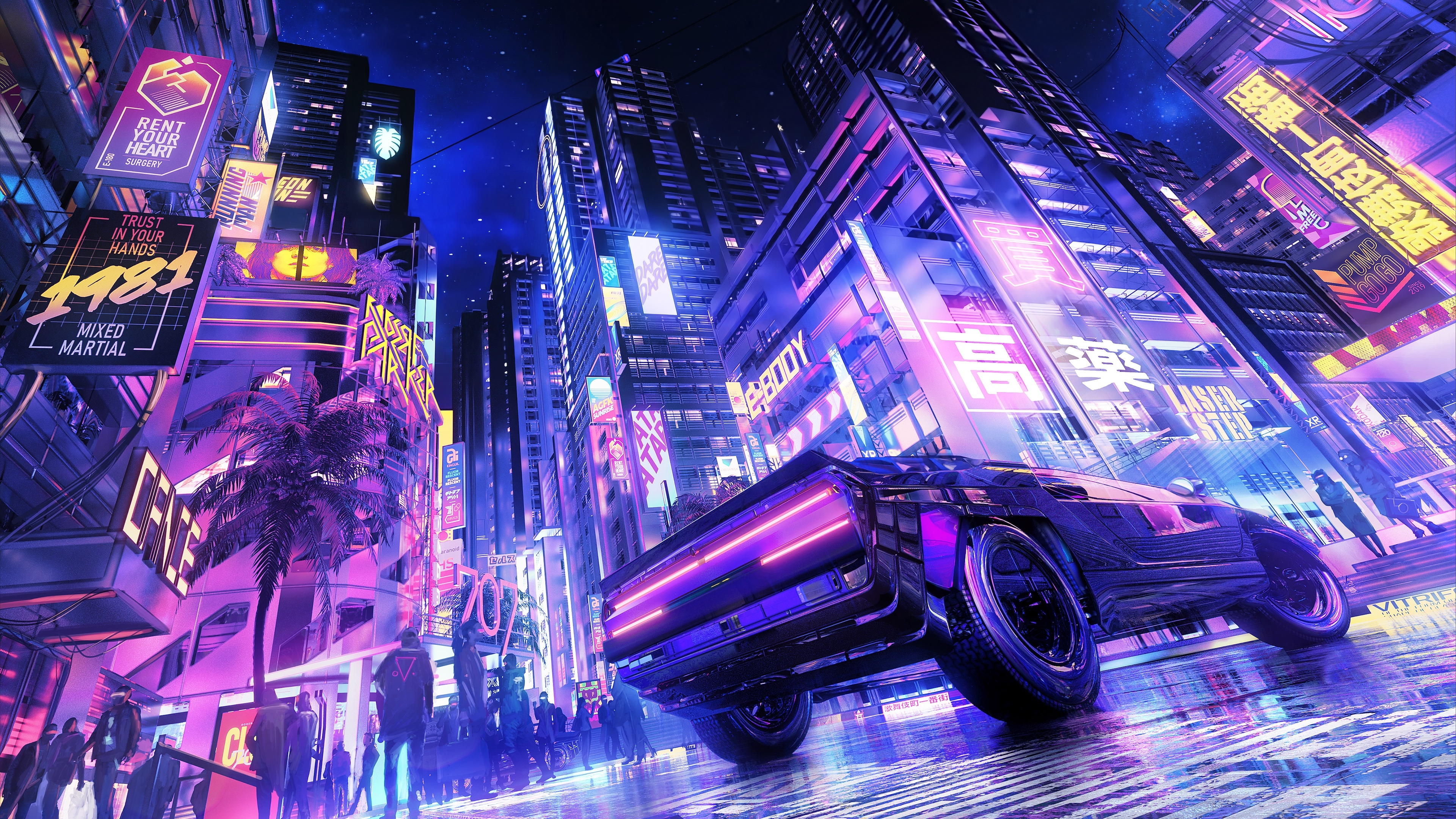 2248x224820 Futuristic Neon City HD Car Rider 2248x224820 Resolution  Wallpaper, HD Artist 4K Wallpapers, Images, Photos and Background -  Wallpapers Den