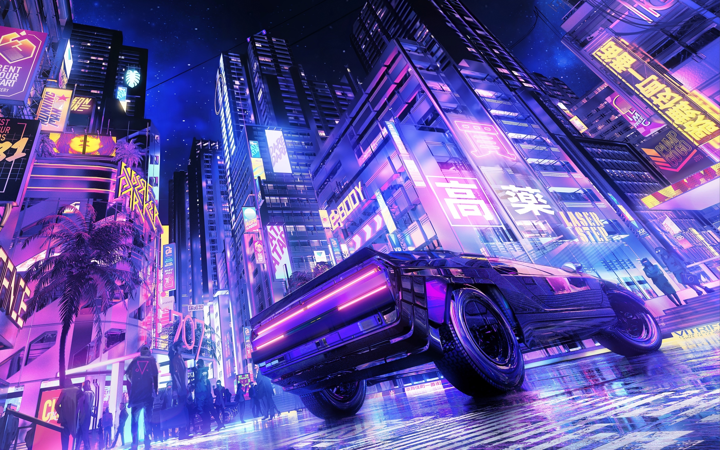 2880x1800 Futuristic Neon City HD Car Rider Macbook Pro Retina Wallpaper,  HD Artist 4K Wallpapers, Images, Photos and Background - Wallpapers Den