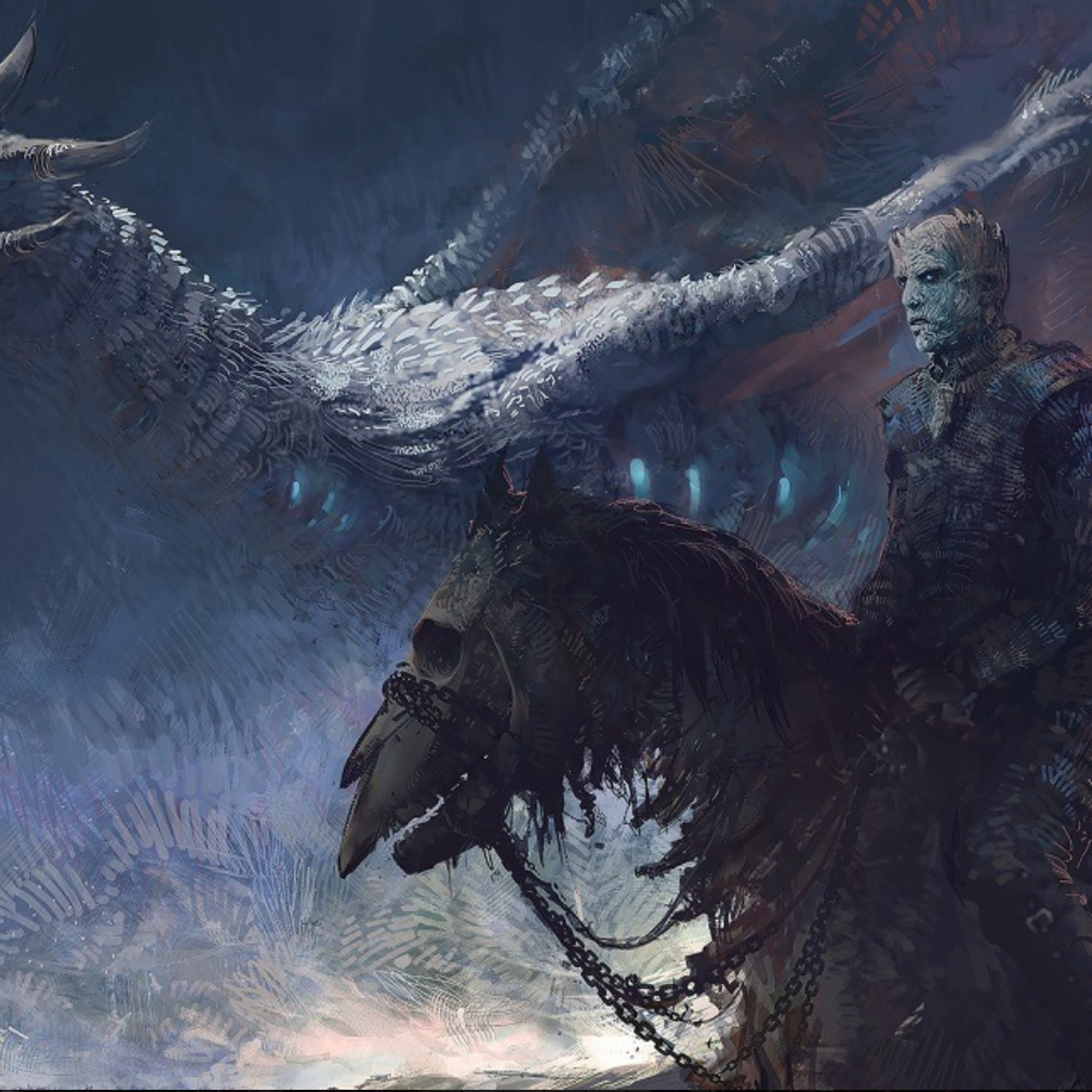 Game Of Thrones 7 White Walker And Ice Dragon Art, Full HD 