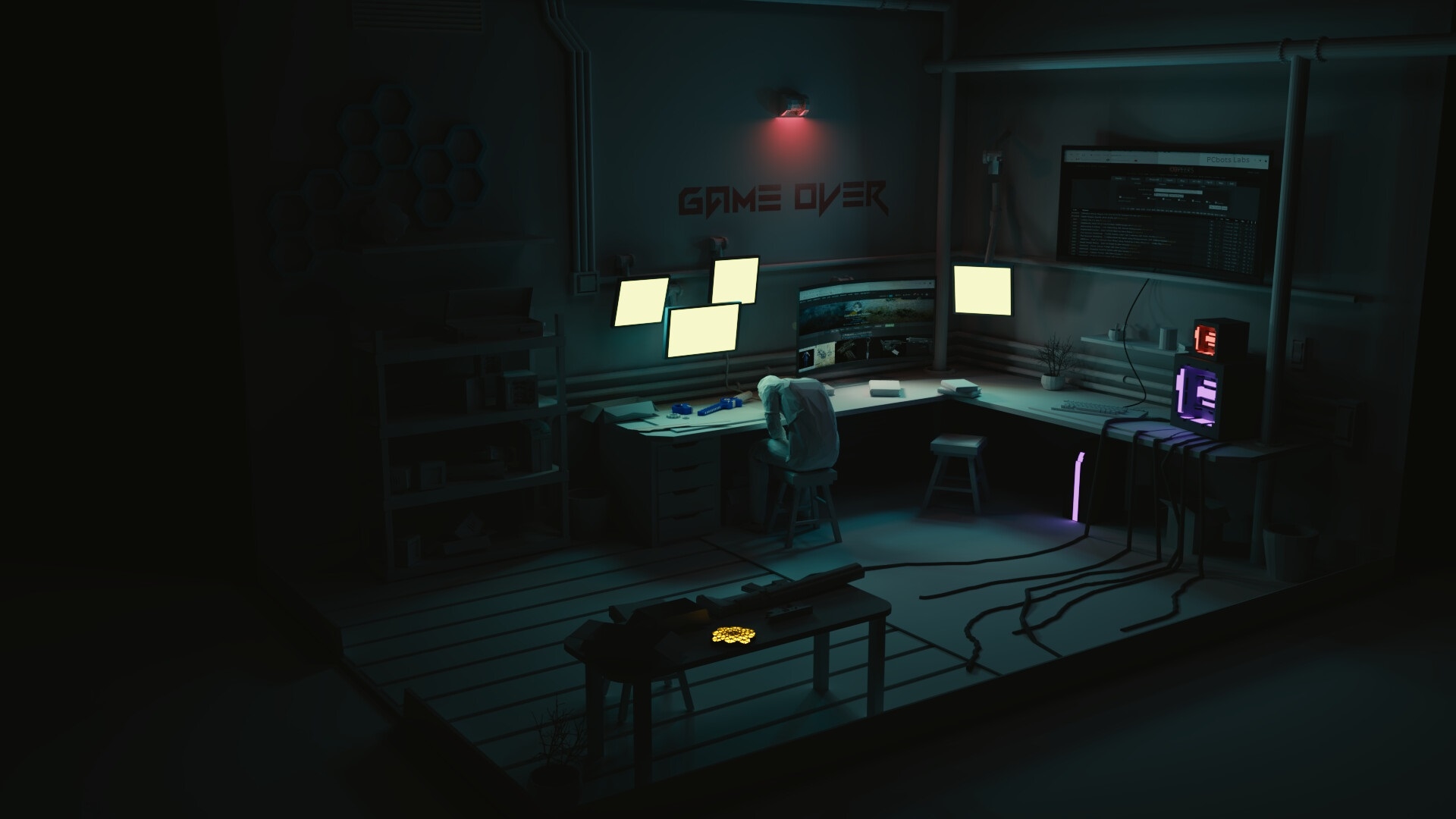 Game Over Hacker Setup Wallpaper, HD Artist 4K Wallpapers, Images, Photos  and Background - Wallpapers Den