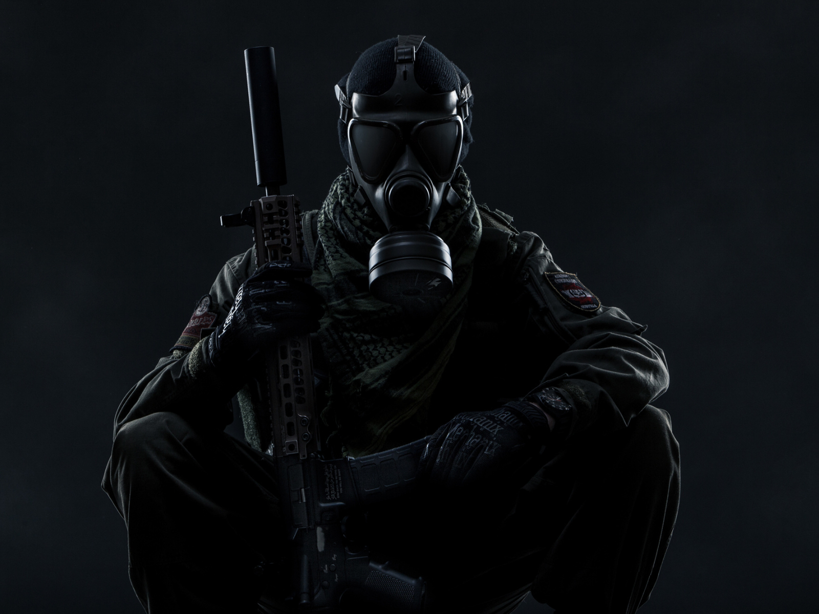 Gas Mask Soldier Tom Clancy’s Ghost Recon Wildlands, Full HD 2K Wallpaper