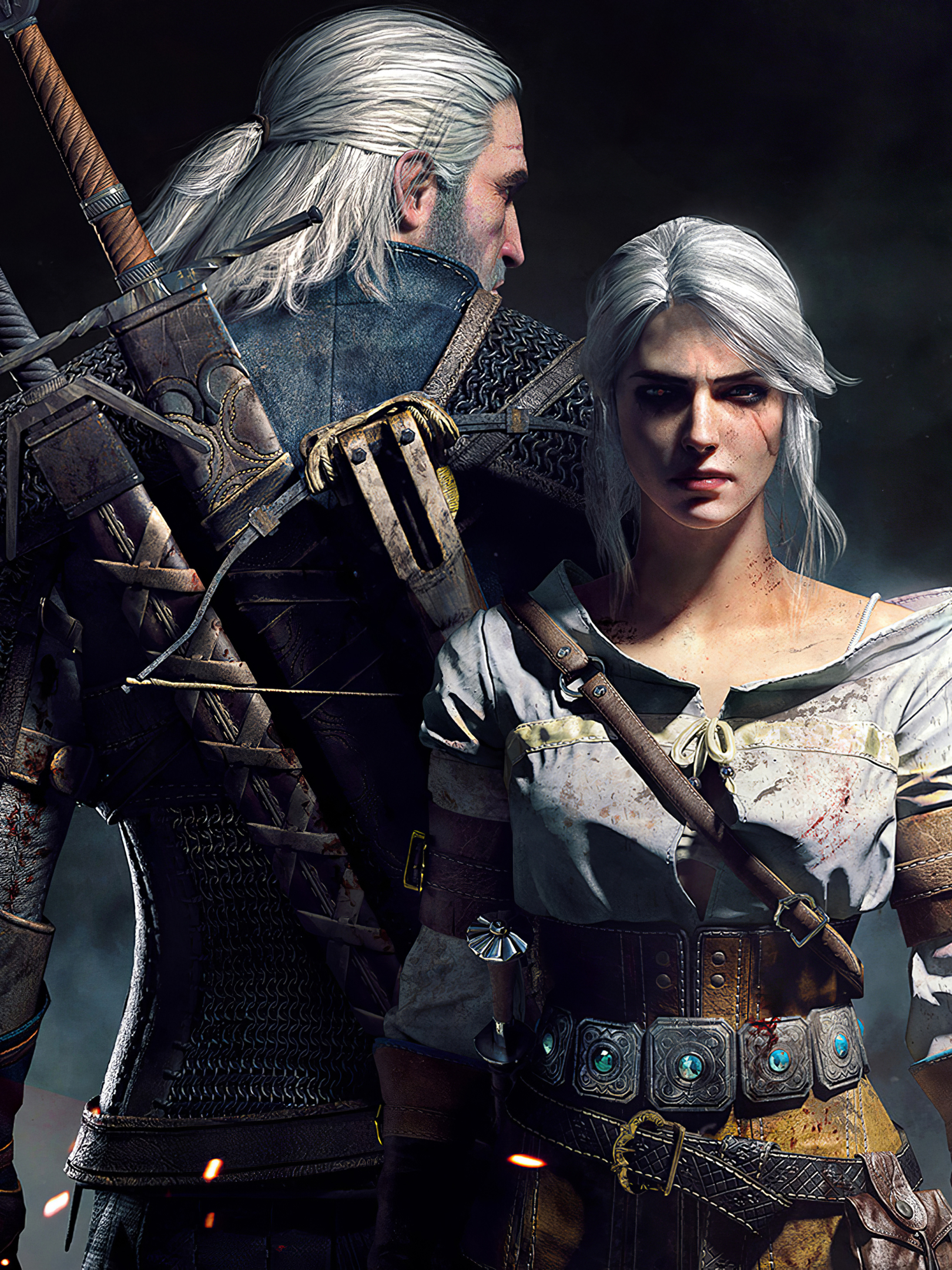 16x2160 Geralt And Ciri The Witcher 3 Game Poster 16x2160 Resolution Wallpaper Hd Games 4k Wallpapers Images Photos And Background