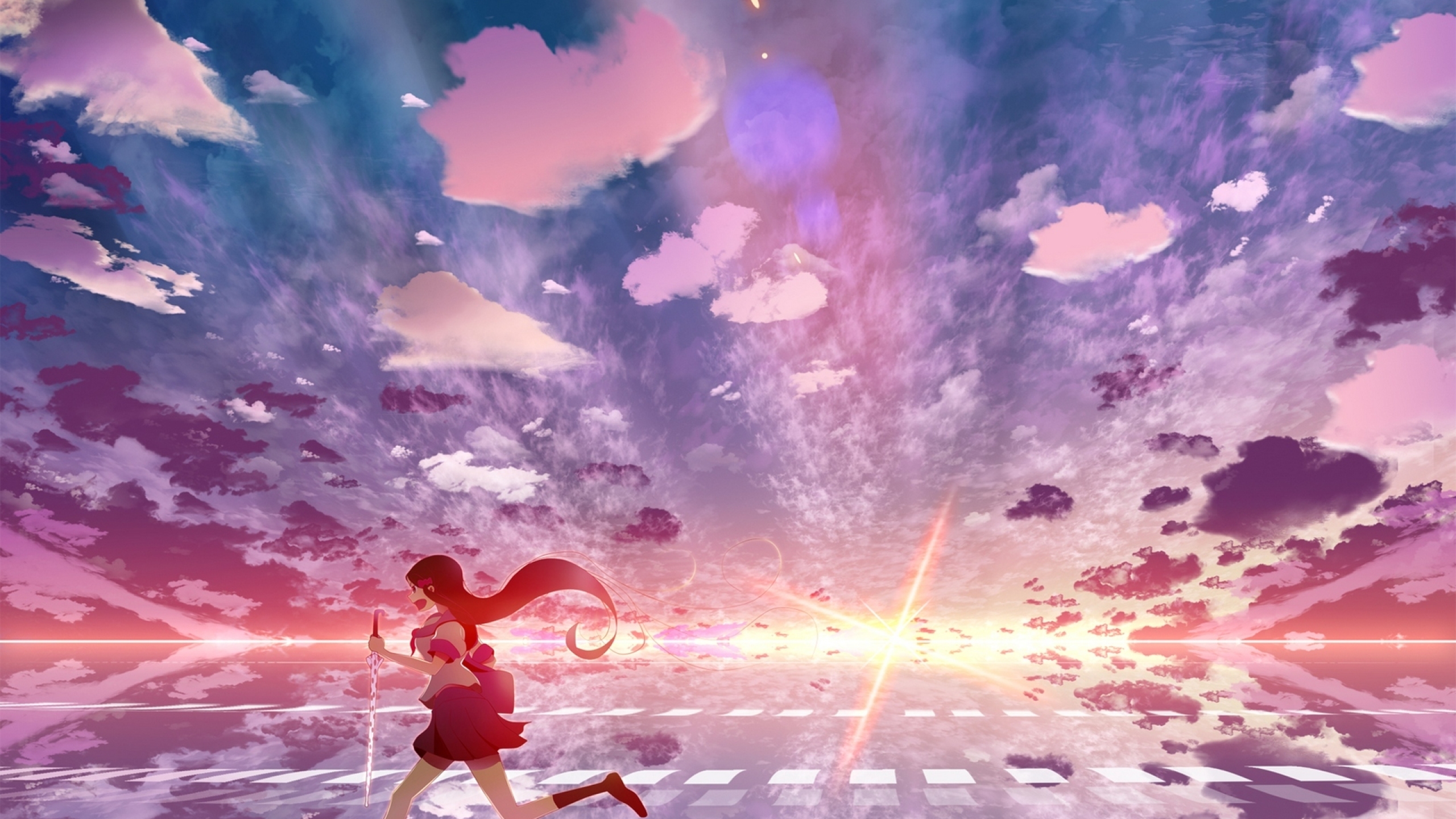 2560x1440 Resolution girl, anime, sky 1440P Resolution Wallpaper ...