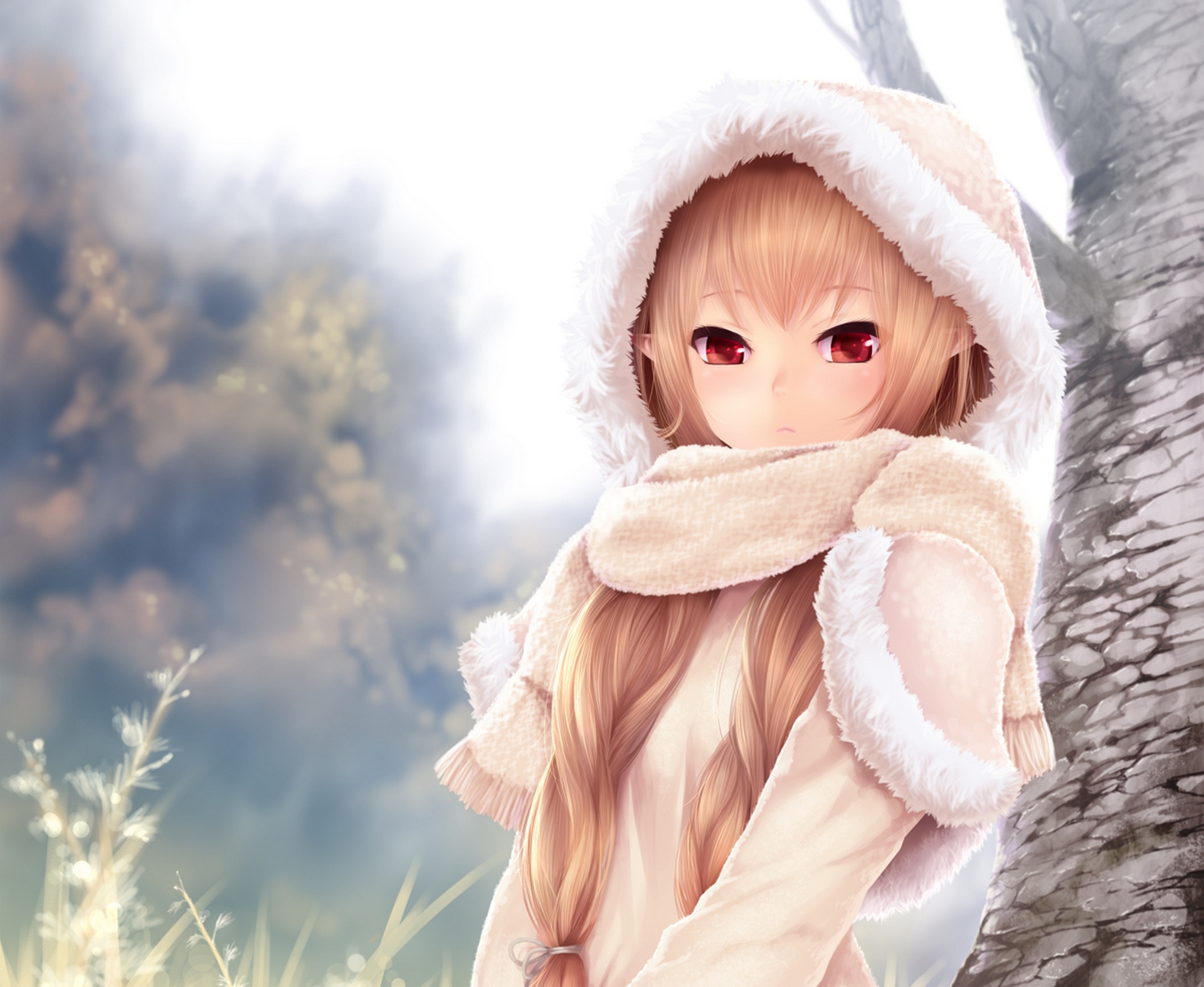 girl, anime, winter Wallpaper, HD Anime 4K Wallpapers, Images and