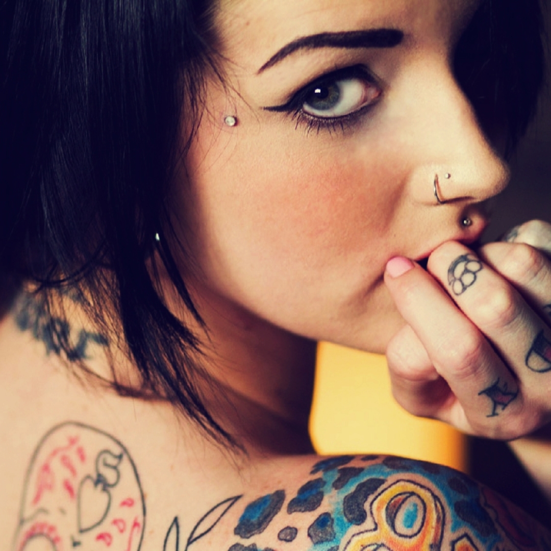 1080x1080 girl, brunette, tattoo 1080x1080 Resolution Wallpaper, HD