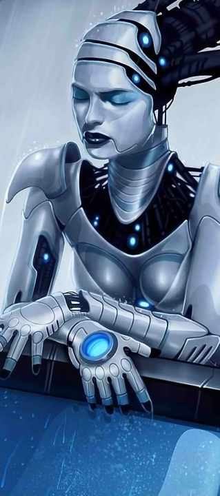 319x720 Resolution Girl, Cyborg, Mechanism 319x720 Resolution Wallpaper