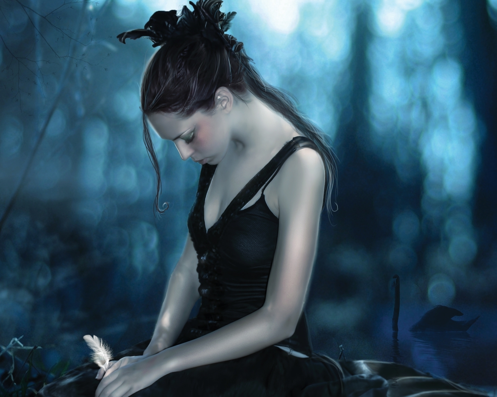 girl, grief, black angel Wallpaper, HD Fantasy 4K Wallpapers, Images