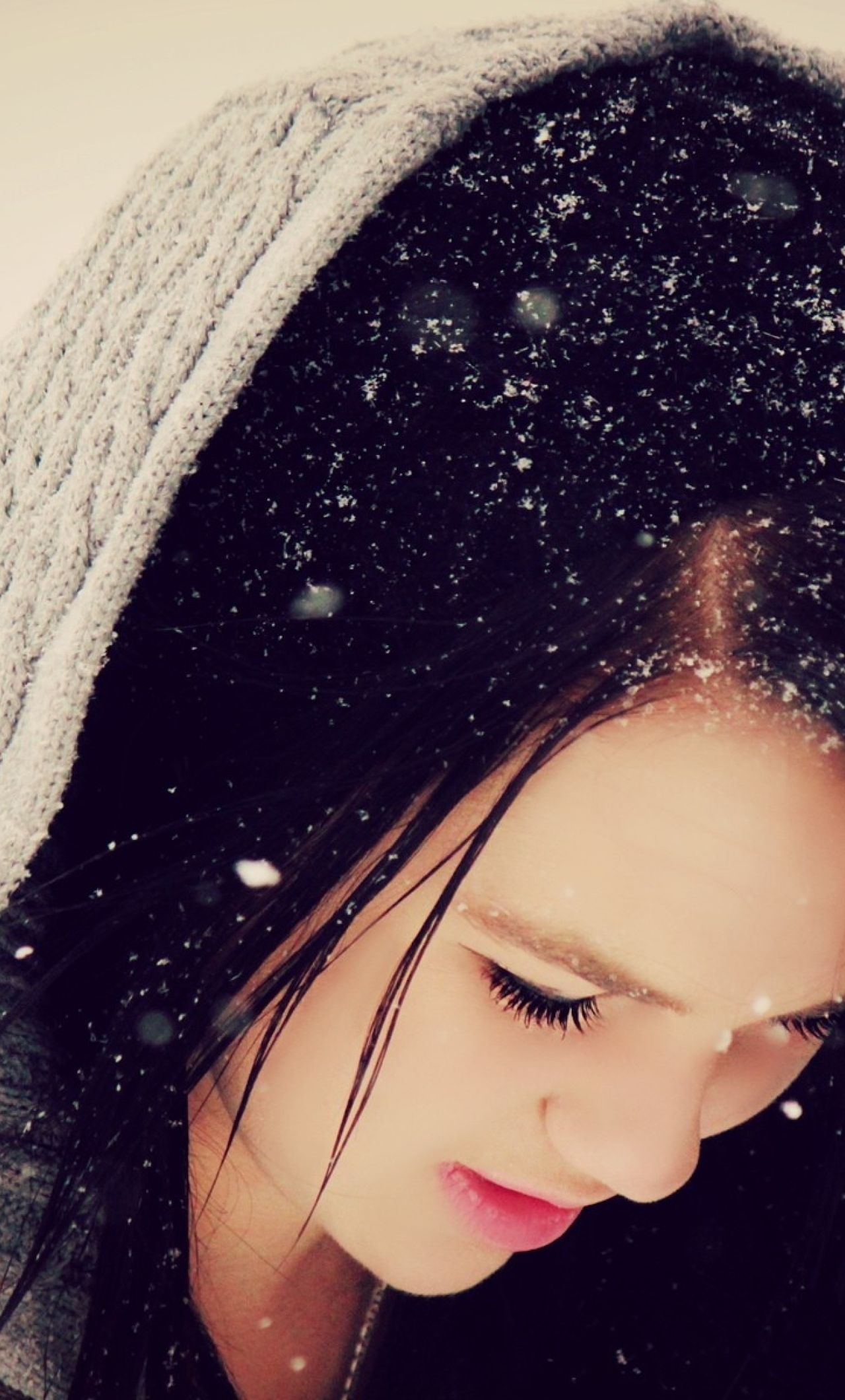 девушка снег капюшон лицо без смс
