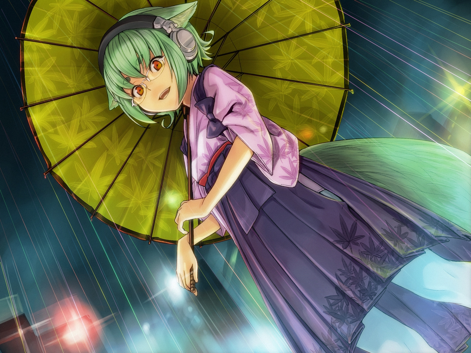 girl, umbrella, kimono Wallpaper, HD Anime 4K Wallpapers, Images