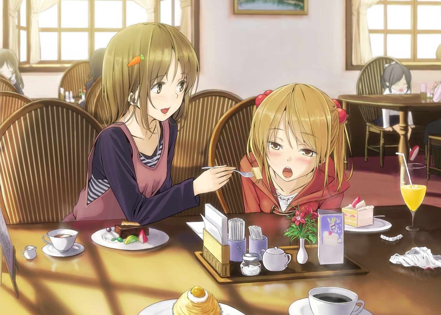 girls, cafe, cake Wallpaper, HD Anime 4K Wallpapers, Images, Photos and  Background - Wallpapers Den