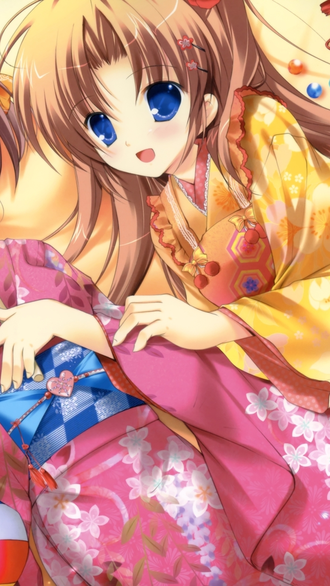 Girls, Smiles, Kimonos, HD Wallpaper