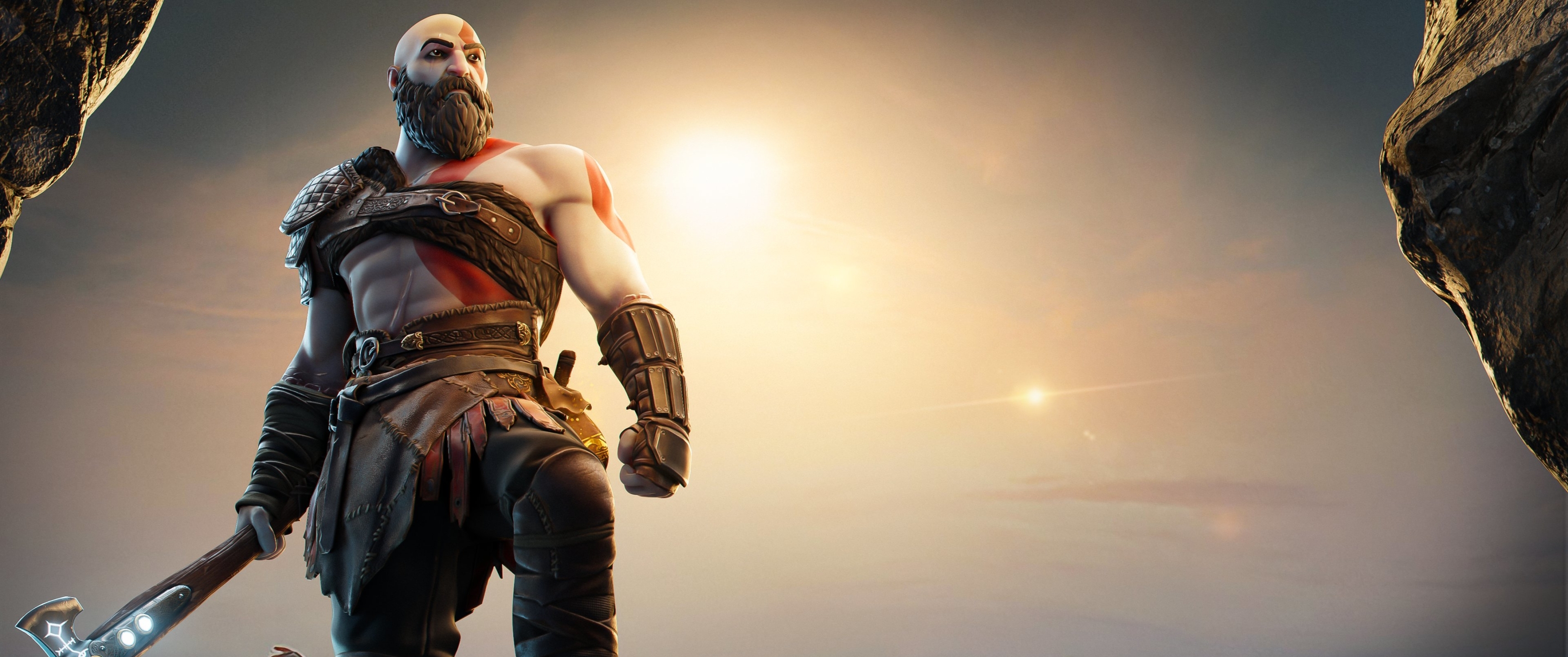 3440x1440 God Of War Kratos in Fortnite 3440x1440 Resolution Wallpaper