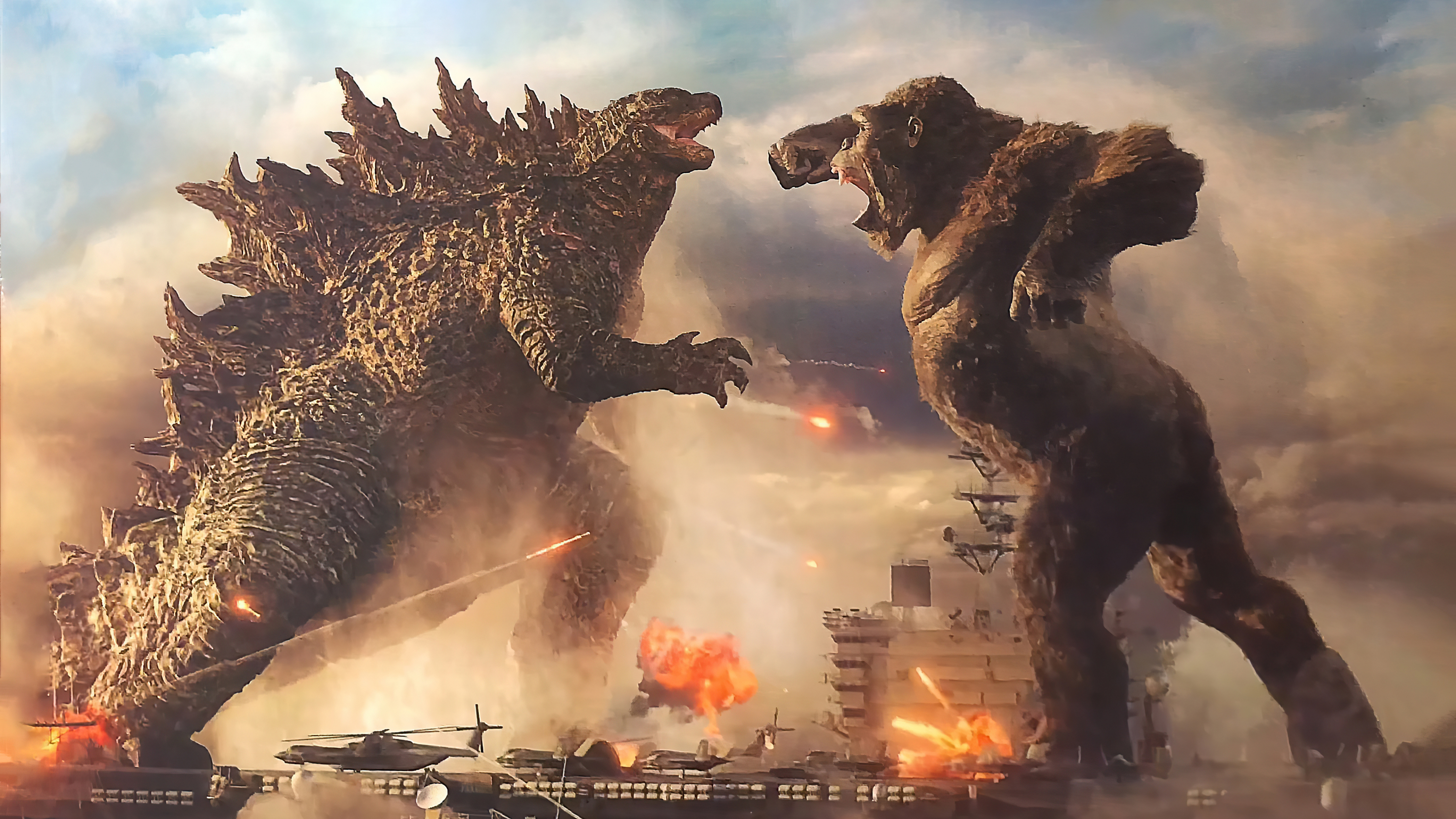 5120x2880 Godzilla Vs King Kong Fight Night 5K Wallpaper ...