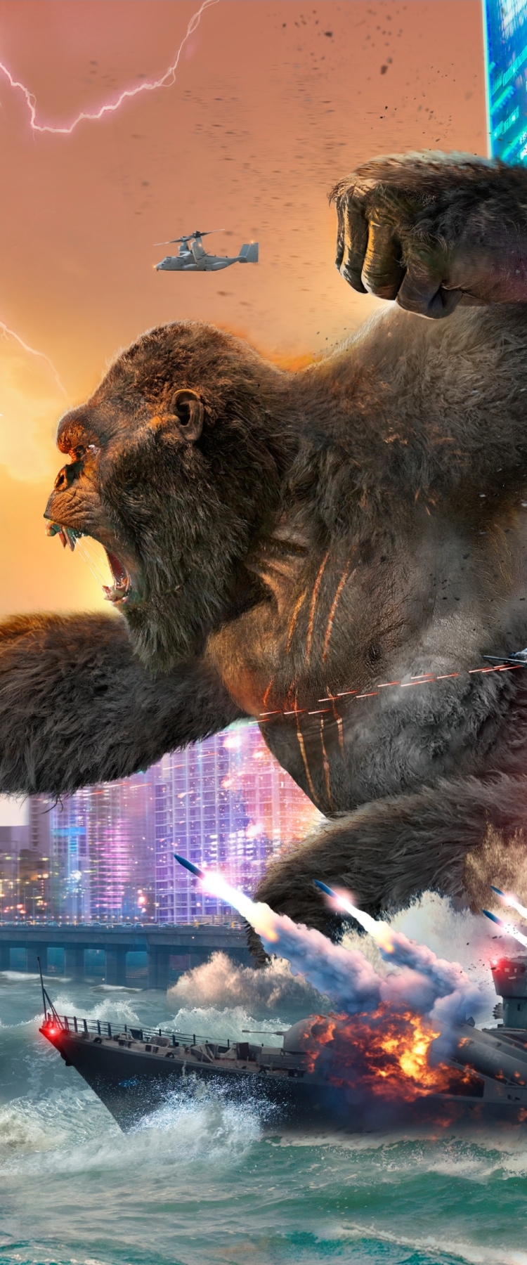 750x1800 Godzilla vs Kong 4k Fight 750x1800 Resolution Wallpaper, HD ...