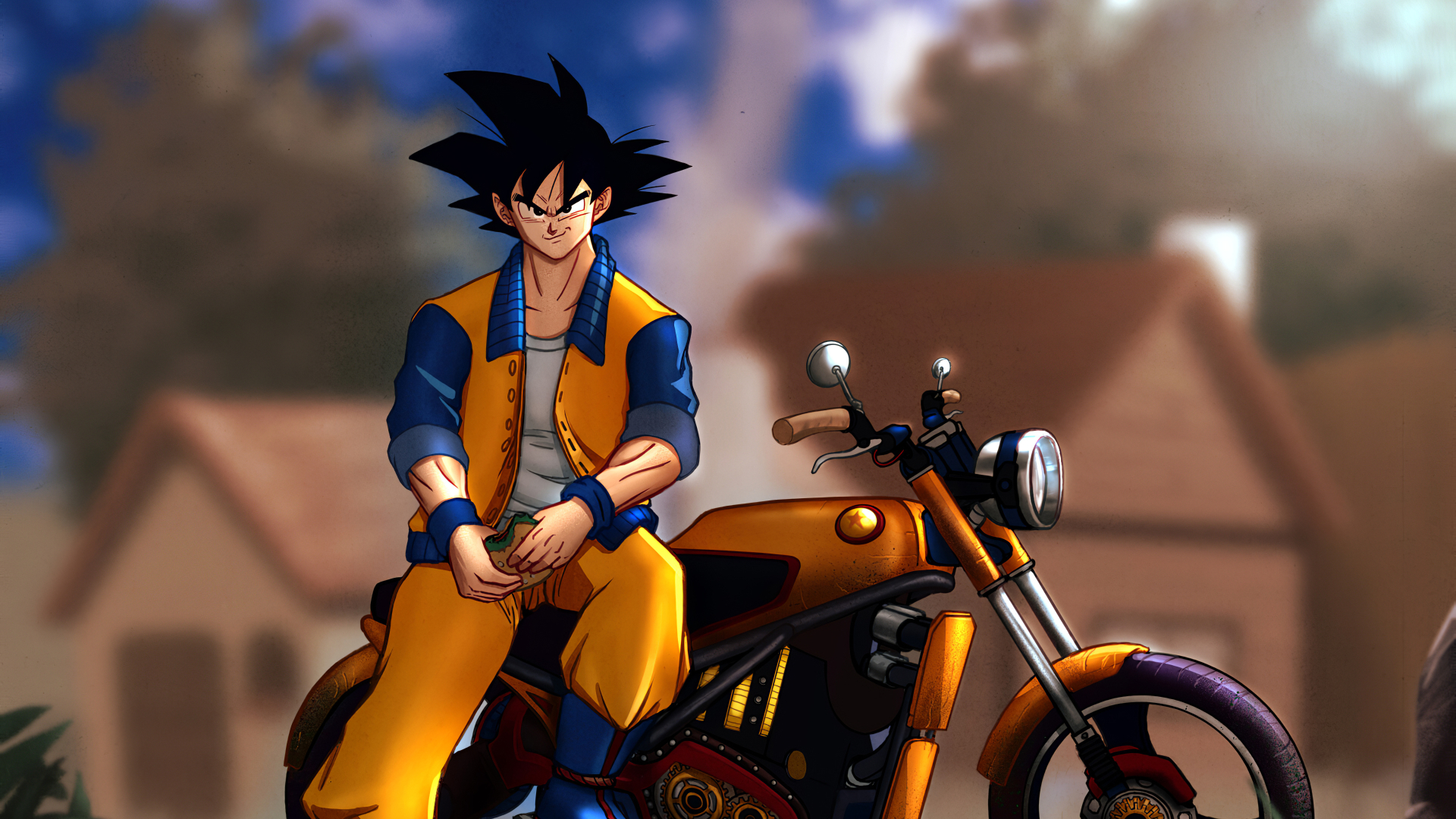 1920x1080 Goku Motorcycle 1080P Laptop Full HD Wallpaper, HD Anime 4K  Wallpapers, Images, Photos and Background - Wallpapers Den