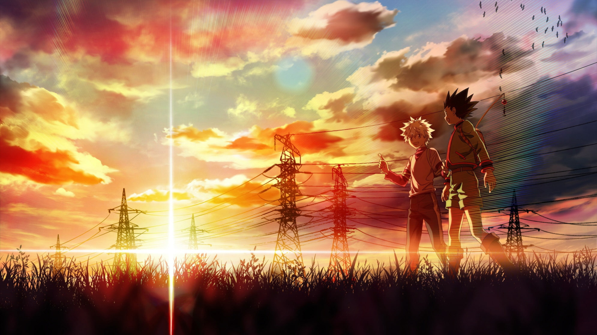 1920X1080 Resolution Gon And Killua Walking At A Beautiful Sunset 1080P