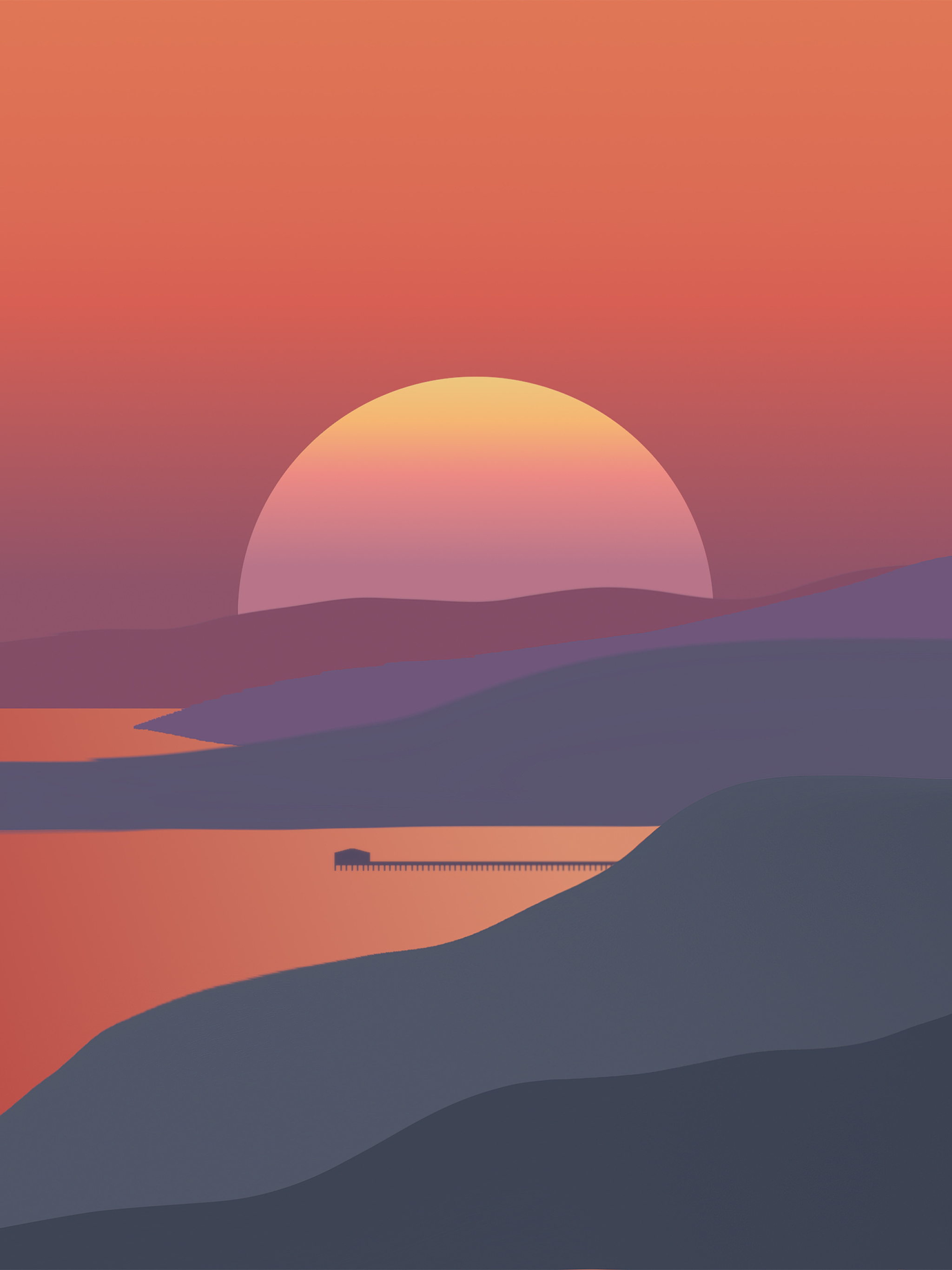 2048x2732 Gradient Artistic Sunset 4k 2048x2732 Resolution Wallpaper