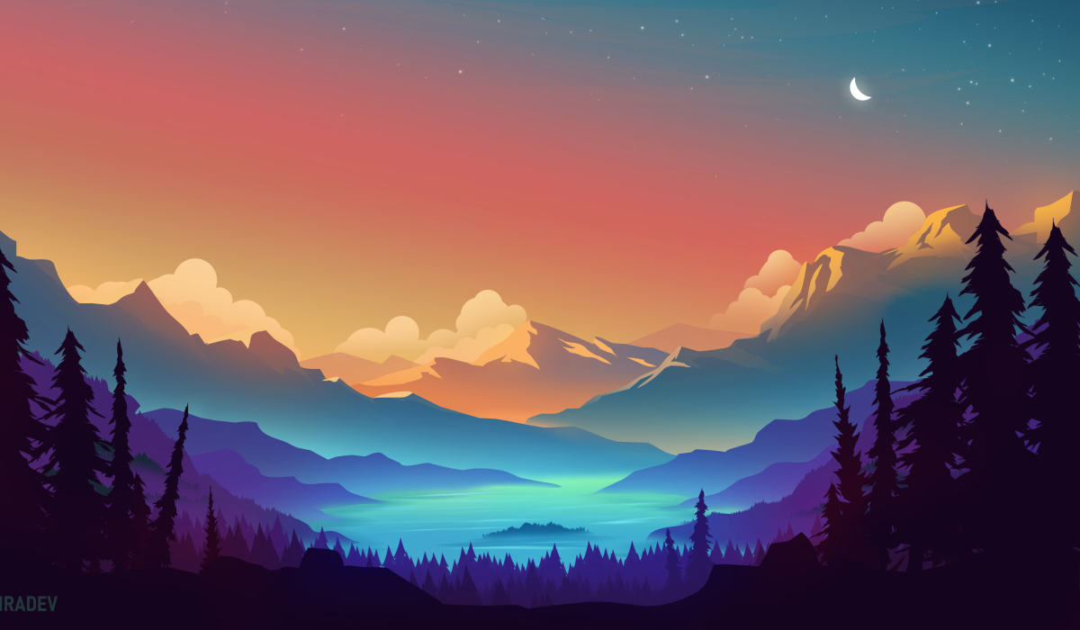 1200x700 Gradient Landscape 4k Illustration 1200x700 Resolution ...