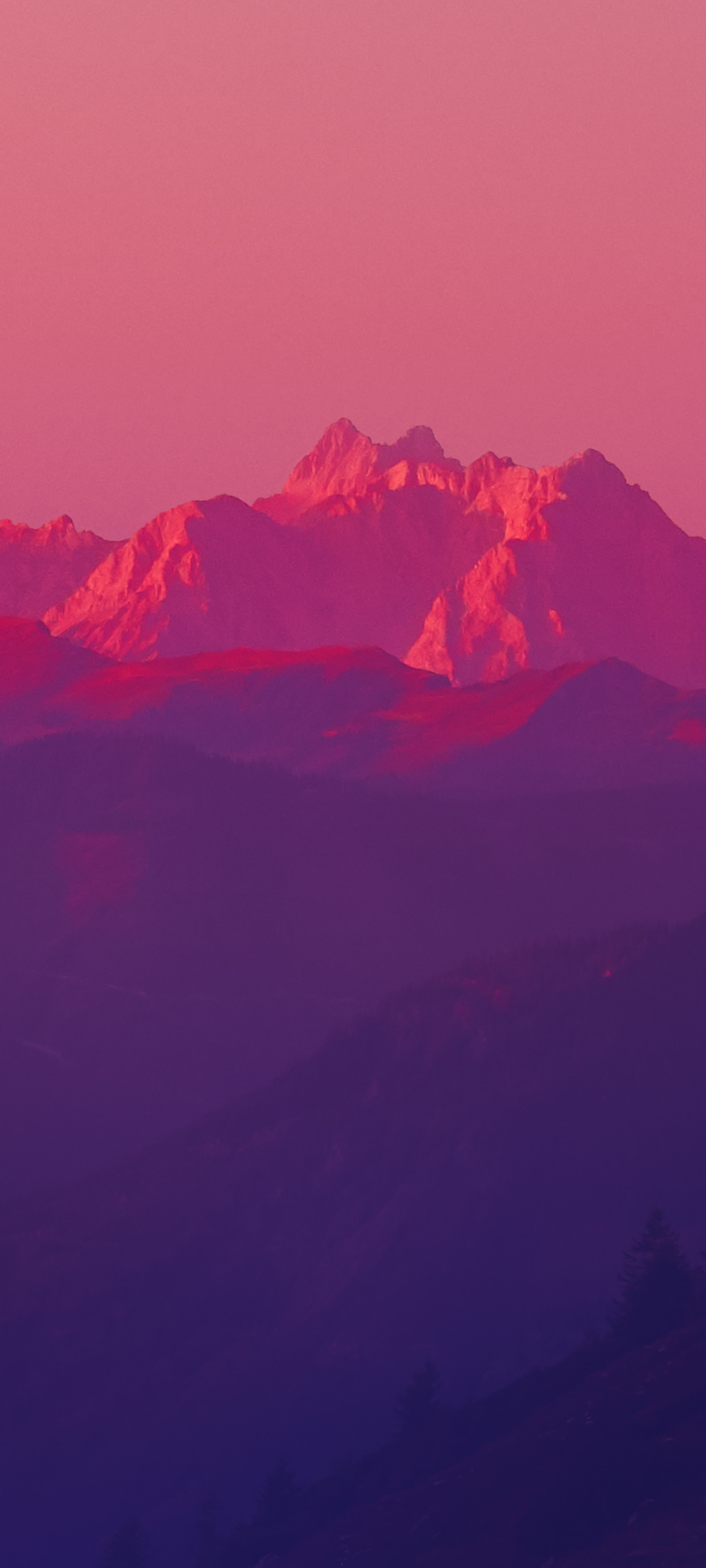 1440x3200 Resolution Gradient Mountains 1440x3200 Resolution Wallpaper ...