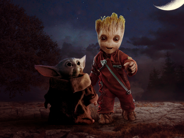 640x480 Resolution Groot and Baby Yoda 640x480 Resolution Wallpaper ...