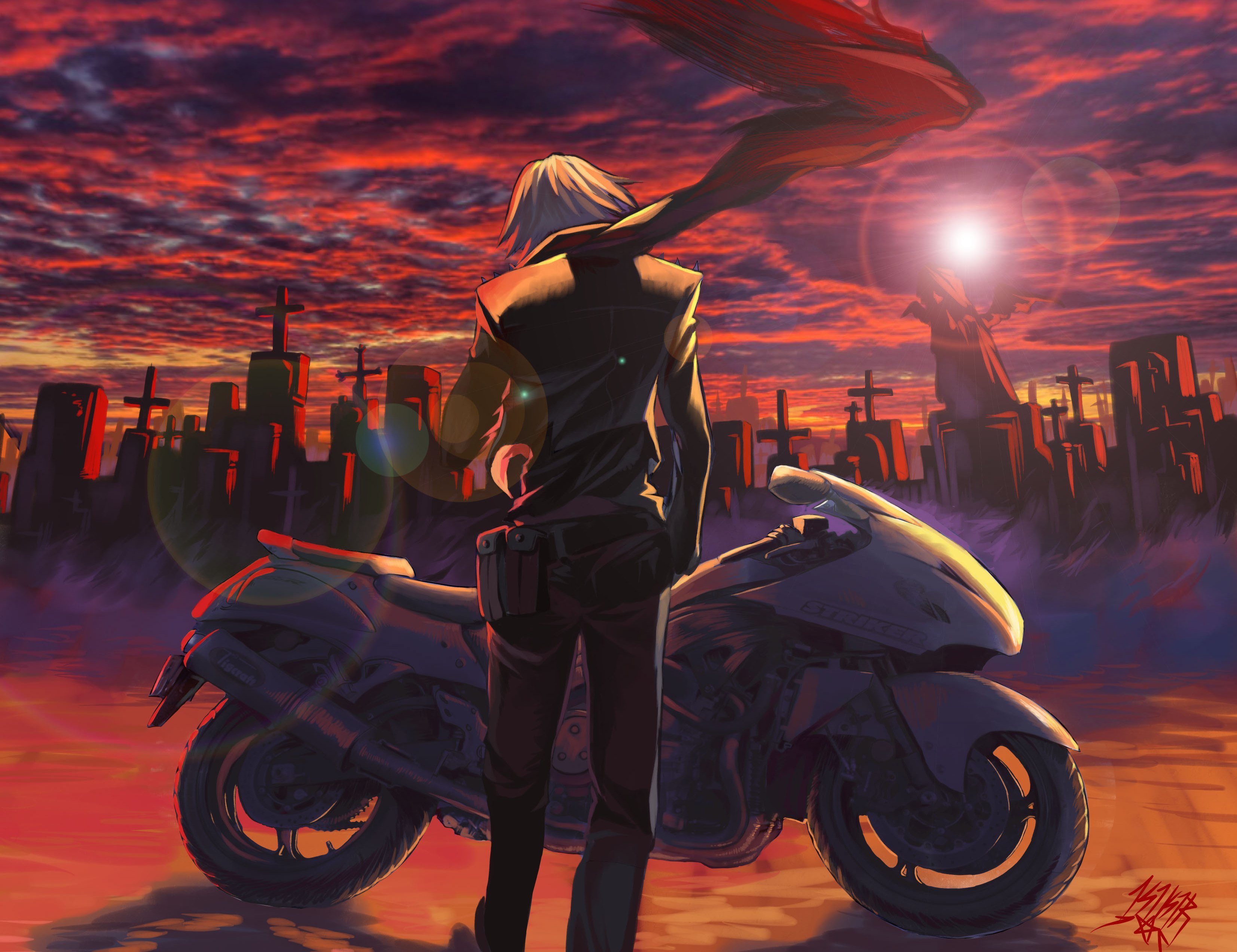 guy, anime, bike Wallpaper, HD Anime 4K Wallpapers, Images, Photos and  Background - Wallpapers Den