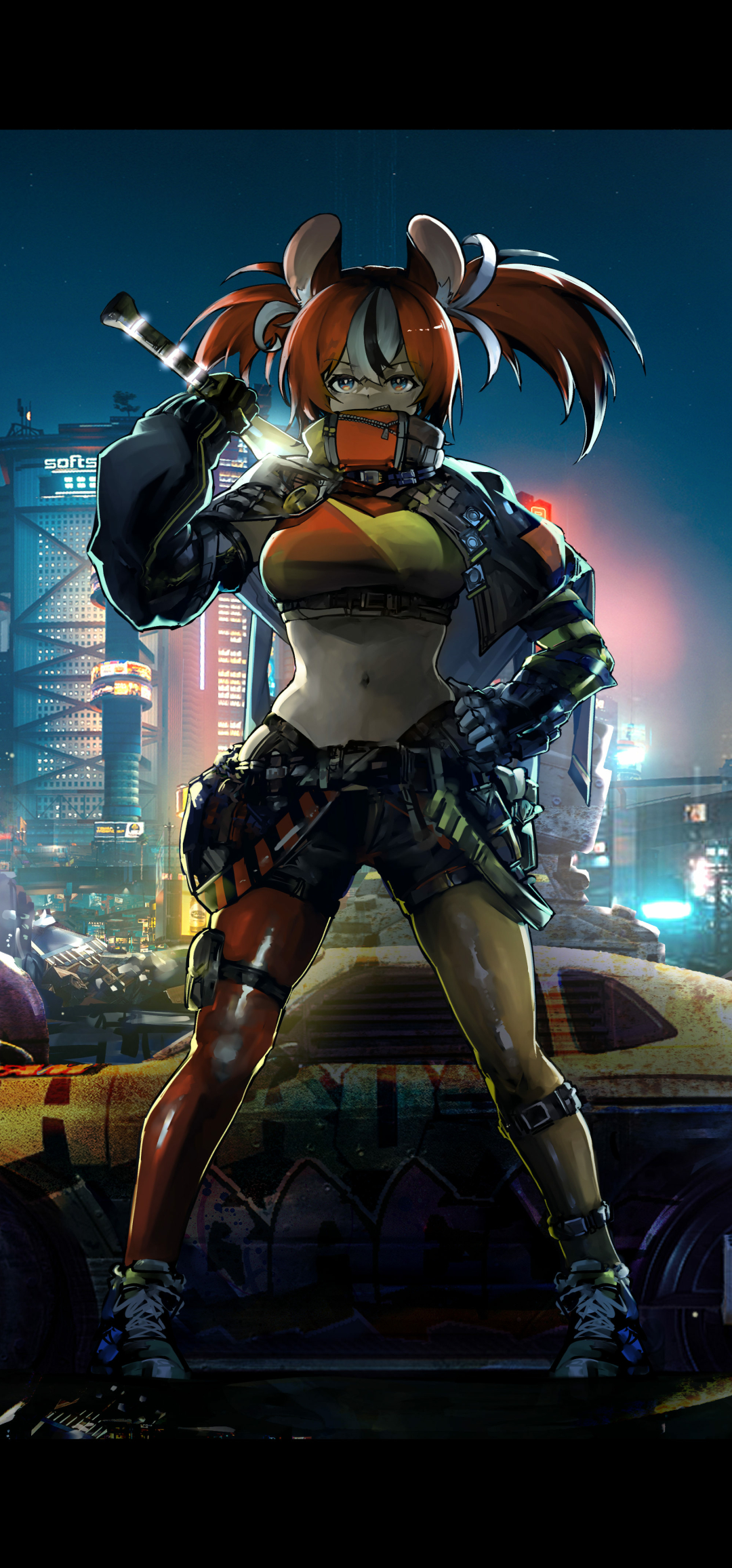 1080x2312 Hakos Baelz Cyberpunk Virtual Youtuber 1080x2312 Resolution