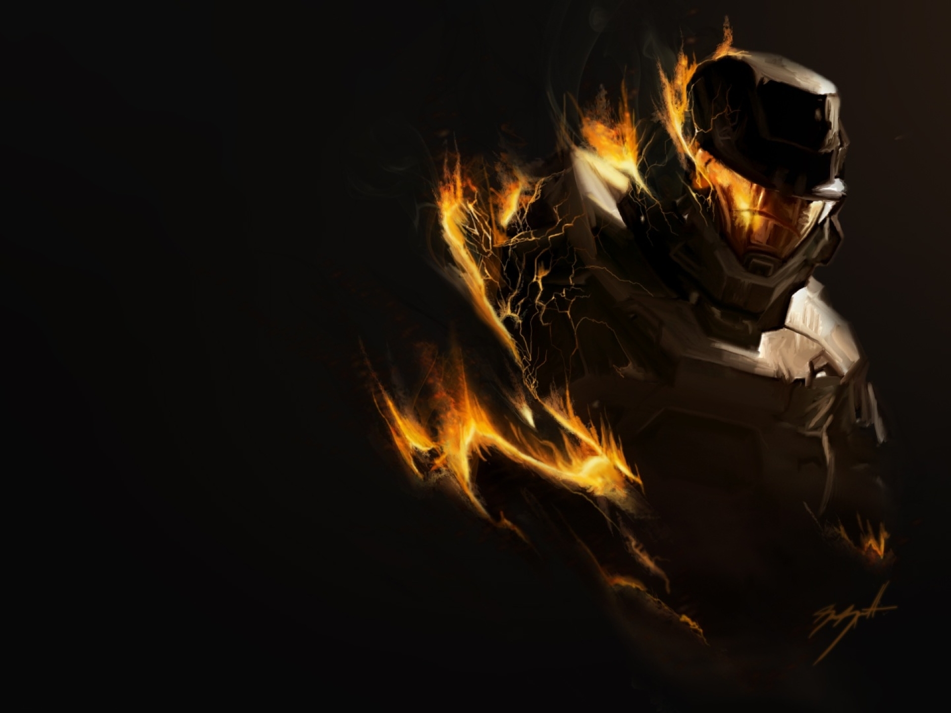 1920x1440 halo, fire, soldier 1920x1440 Resolution Wallpaper, HD Games ...