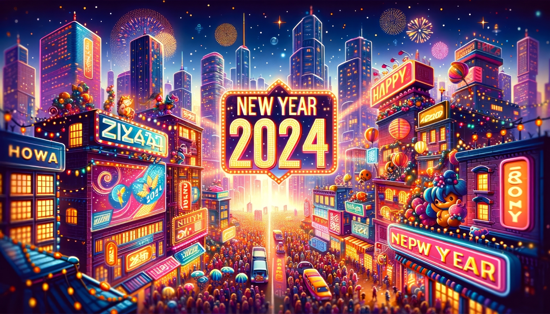 Happy New Year 2024 Wallpaper, HD Holidays 4K Wallpapers, Images and