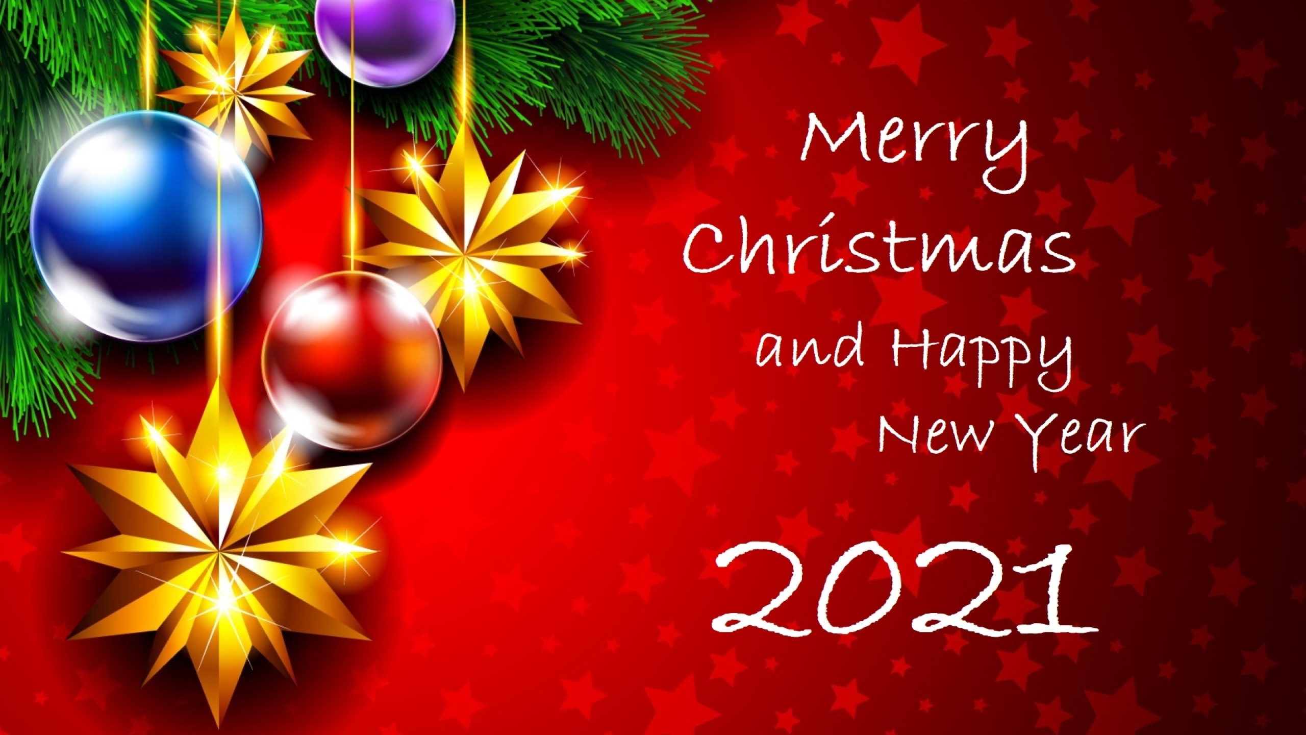 2560x1440 Happy New Year Merry Christmas 2021 Greeting 1440P Resolution