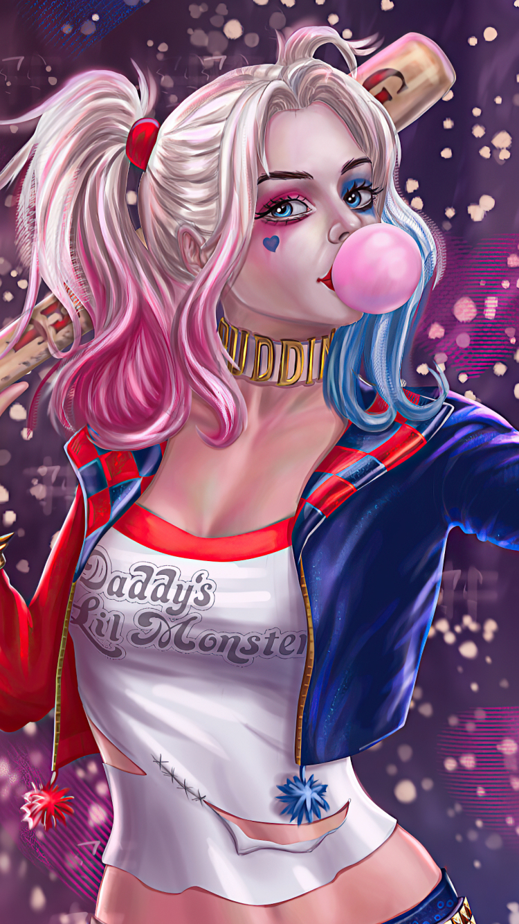 750x1334 Harley Quinn Illustration iPhone 6, iPhone 6S, iPhone 7 Wallpaper,  HD Superheroes 4K Wallpapers, Images, Photos and Background - Wallpapers Den