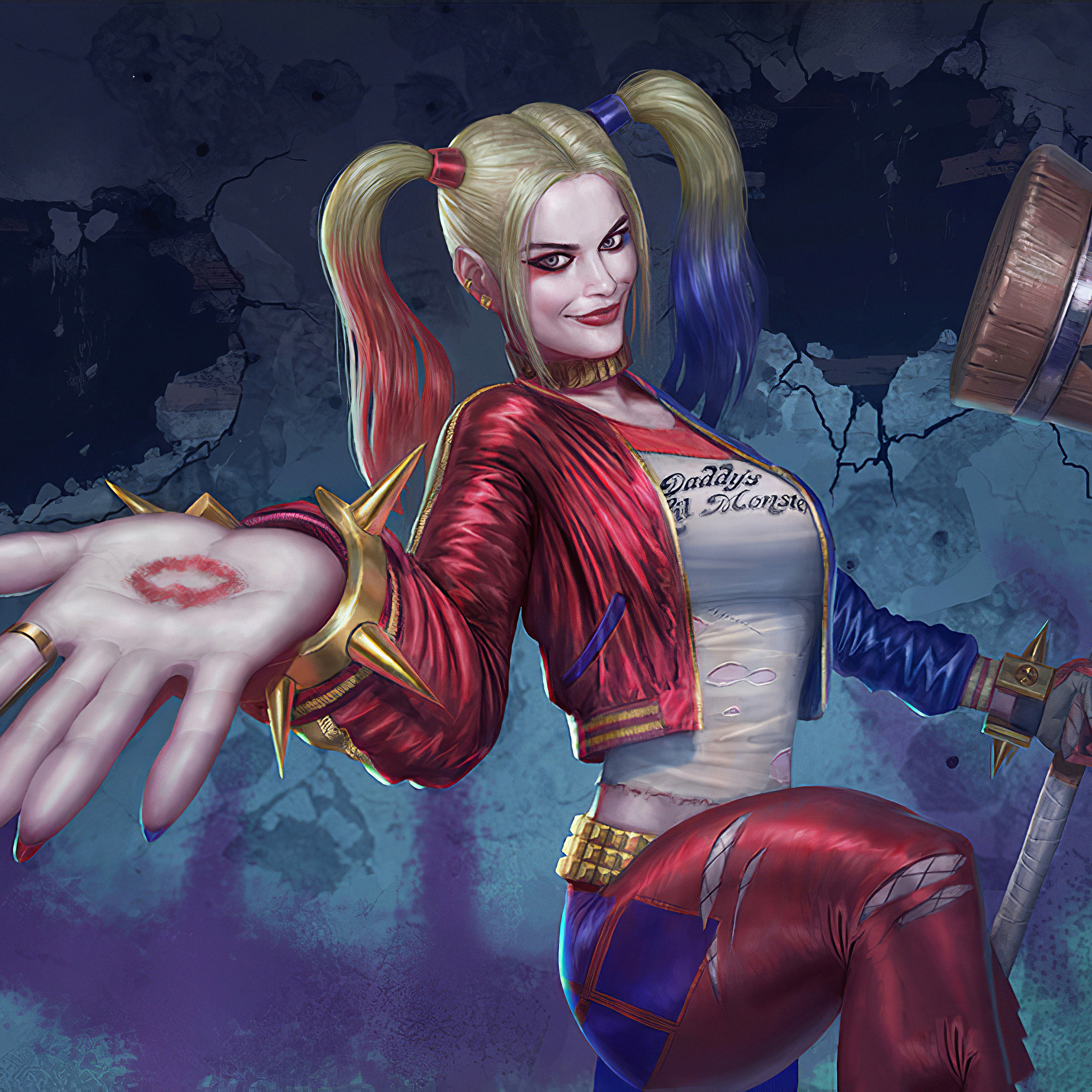 2932x2932 Harley Quinn with Hammer Ipad Pro Retina Display Wallpaper, HD  Superheroes 4K Wallpapers, Images, Photos and Background - Wallpapers Den
